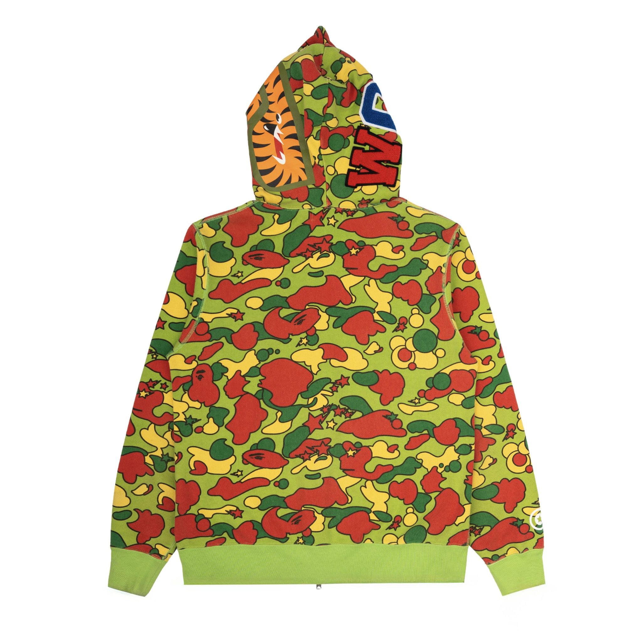 Bape Sta Camo Shark Zip Up Hooded Sweatshirt Green Size US L / EU 52-54 / 3 - 2 Thumbnail