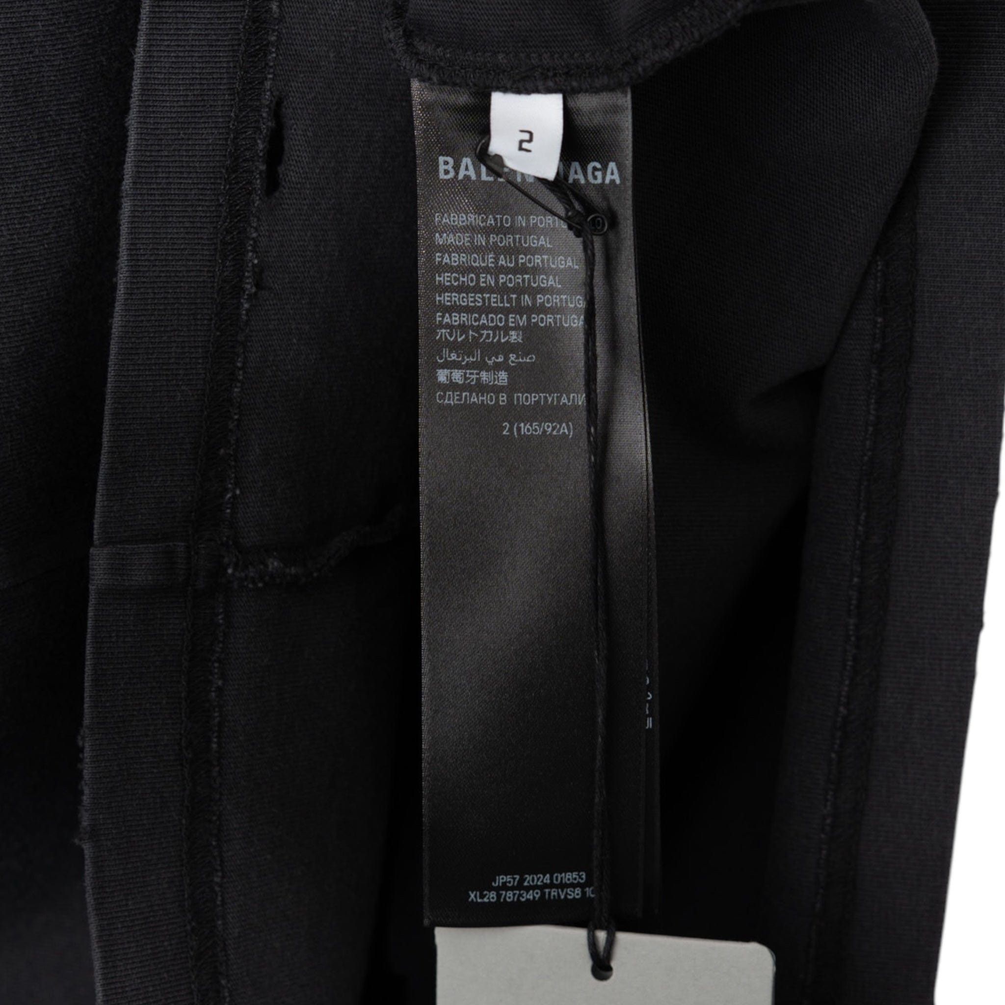 Balenciaga 3B Liquefied Logo Short Sleeve Tee Shirt Black Black Size US XS / EU 42 / 0 - 5 Thumbnail