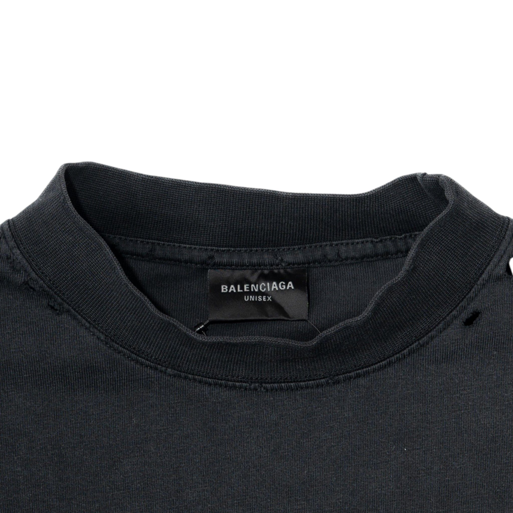 Balenciaga 3B Liquefied Logo Short Sleeve Tee Shirt Black Black Size US XS / EU 42 / 0 - 4 Thumbnail