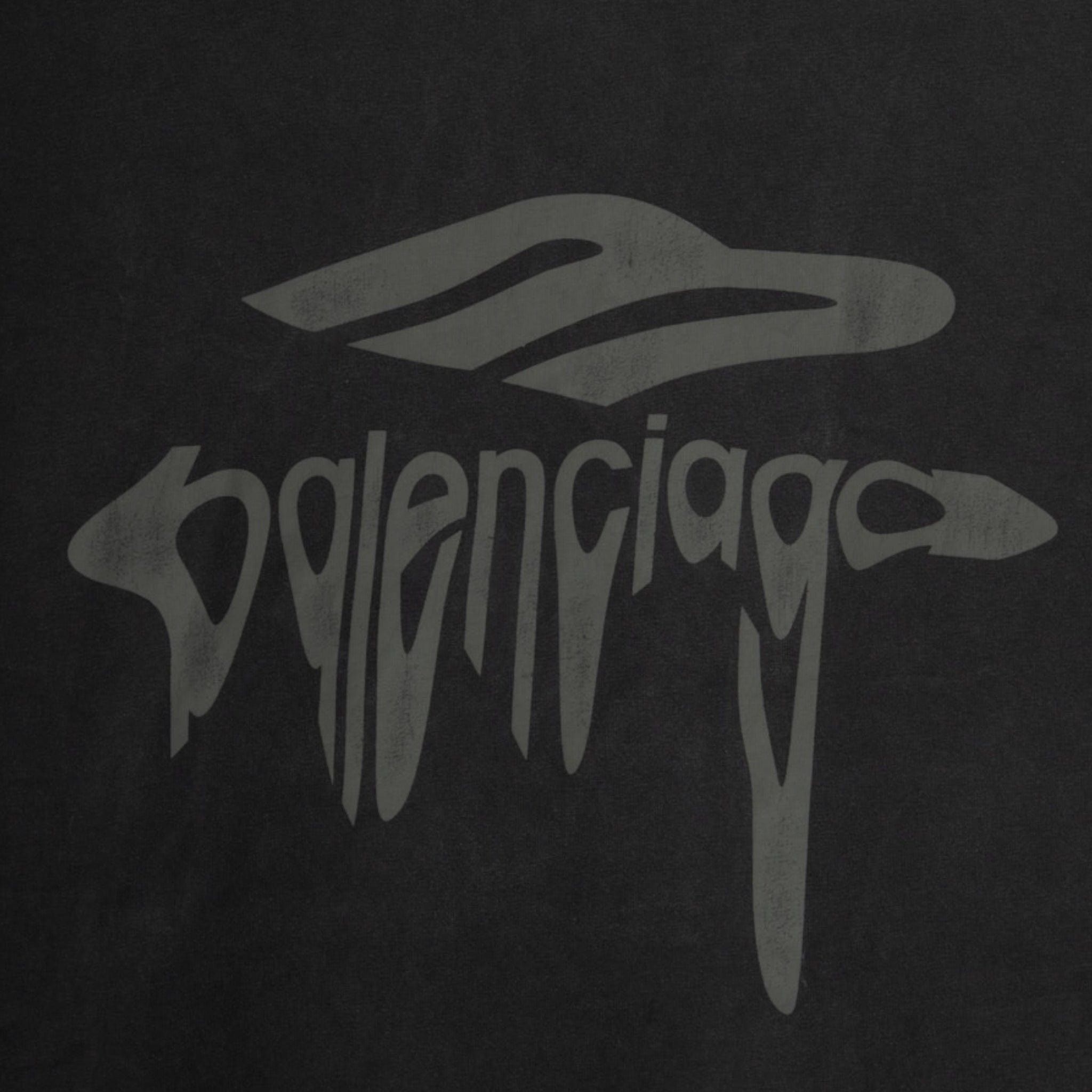 Balenciaga 3B Liquefied Logo Short Sleeve Tee Shirt Black Black Size US XS / EU 42 / 0 - 3 Thumbnail
