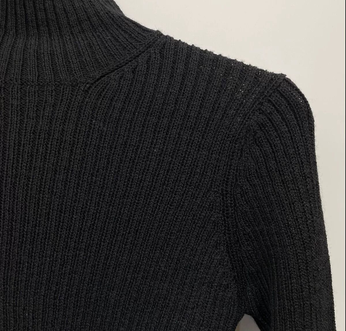 Yohji Yamamoto Y's Wise Black Wool Turtleneck Knit Top Size M / US 6-8 / IT 42-44 - 3 Thumbnail