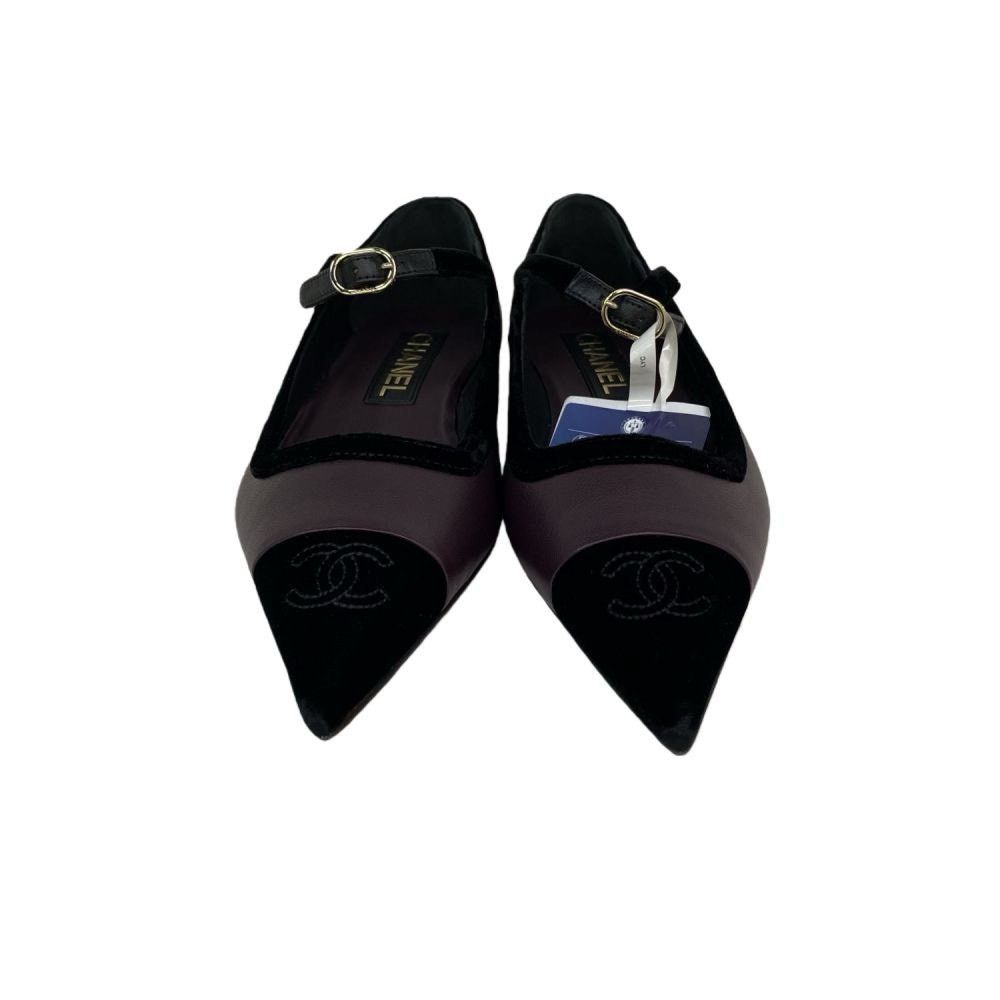 Chanel Chanel Black Pointed-Toe Women's Shoes Size US 5 / IT 35 - 3 Thumbnail