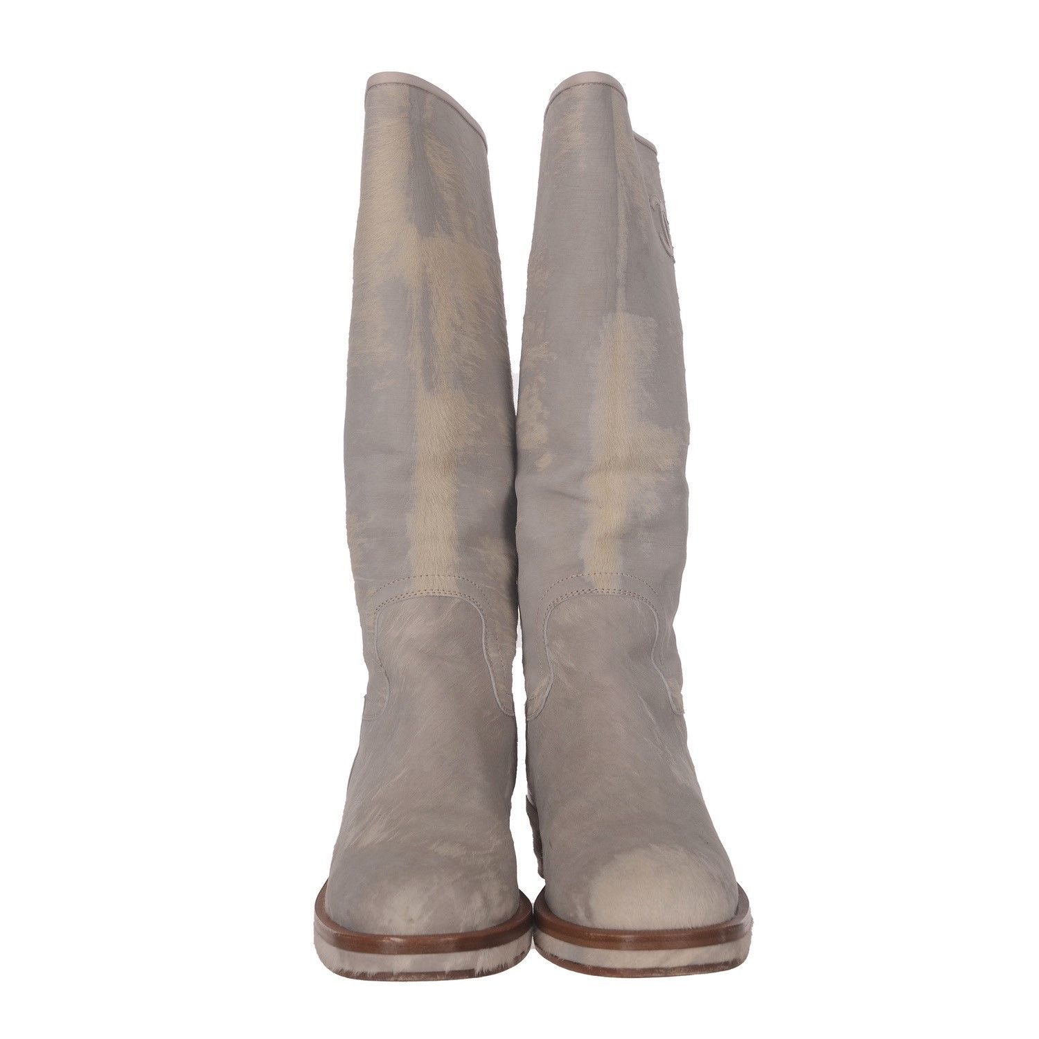 Chanel Chanel Light Gray Tall Boots 38.5 Size US 7.5 / IT 37.5 - 2 Thumbnail