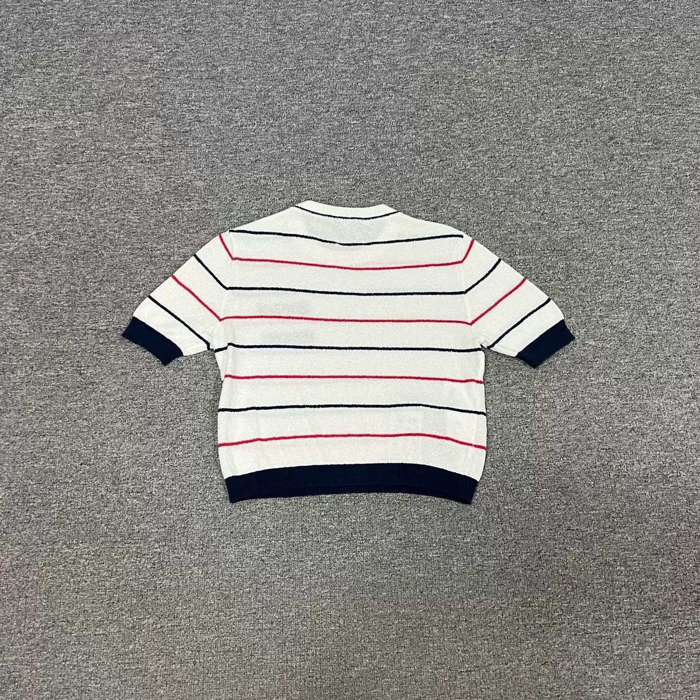 Miu Miu Miu Miu Logo Striped Knit Short Sleeve Size S / US 4 / IT 40 - 2 Thumbnail