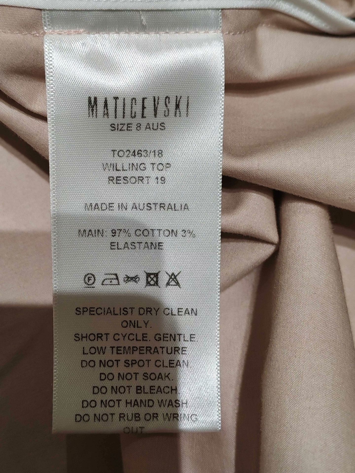 Maticevski MATICEVSKI Light Nude V-Neck Short-Sleeve Top Size M / US 6-8 / IT 42-44 - 3 Thumbnail