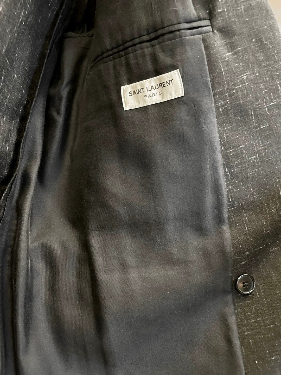 Saint Laurent Paris Black Textured Double-Breasted Blazer Size US M / EU 48-50 / 2 - 8 Thumbnail