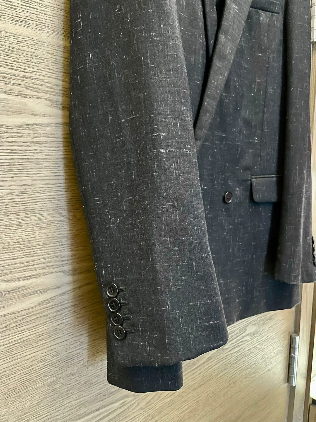 Saint Laurent Paris Black Textured Double-Breasted Blazer Size US M / EU 48-50 / 2 - 5 Thumbnail