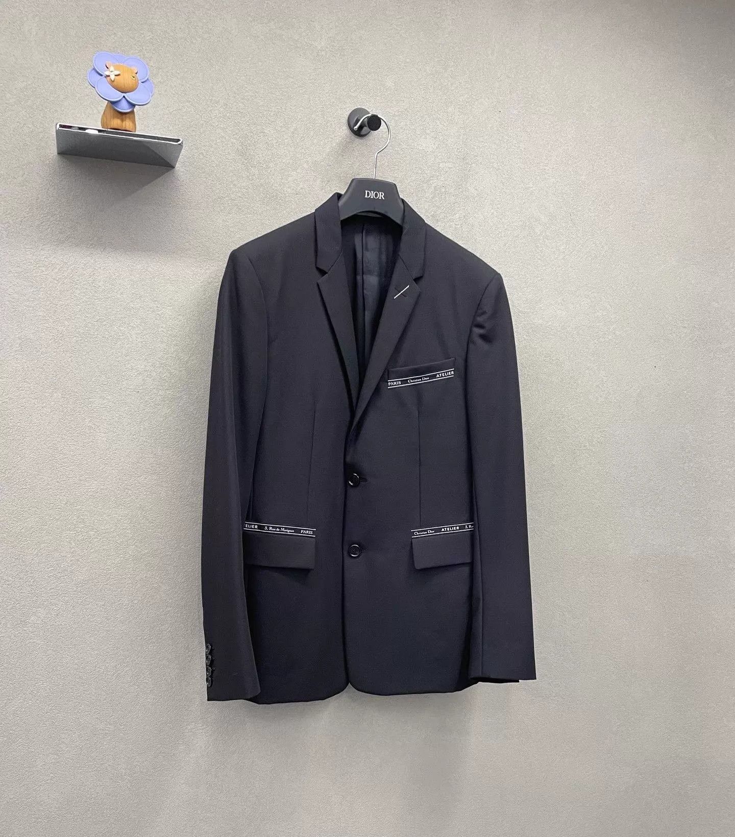Dior Black Tailored Blazer with Contrast Trim Details Size US M / EU 48-50 / 2 - 3 Thumbnail