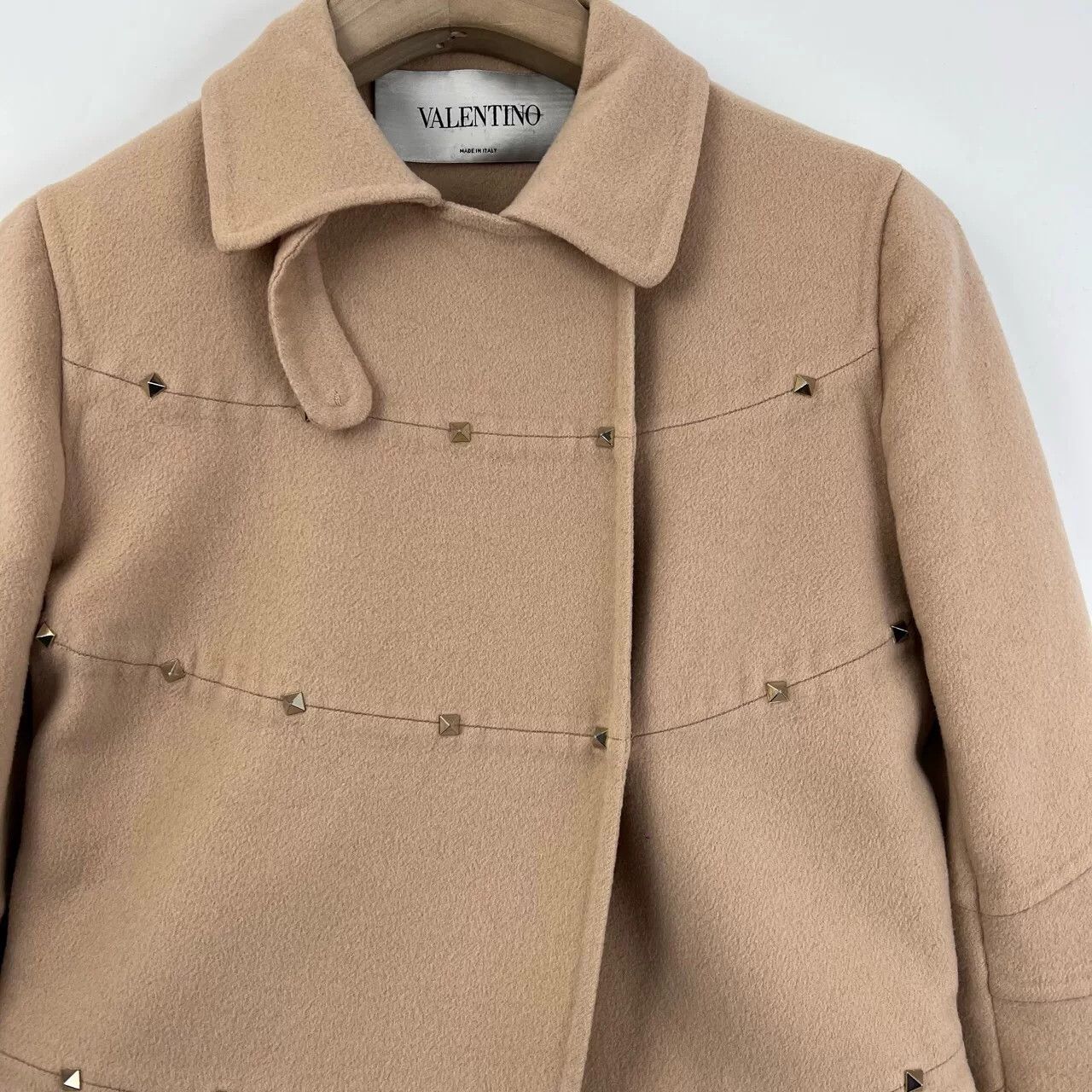 Valentino Valentino Pink Rivet Wool Coat Size M / US 6-8 / IT 42-44 - 3 Thumbnail