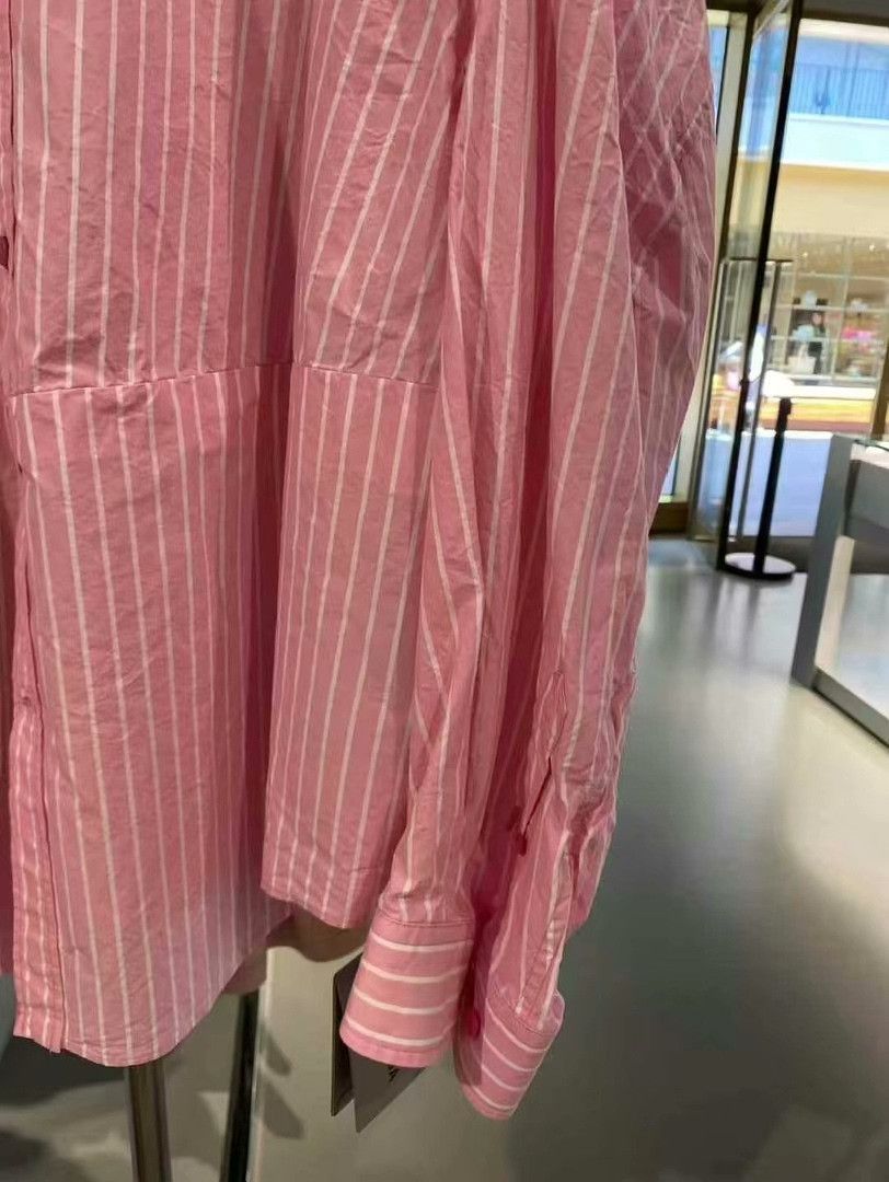 Balenciaga Balenciaga Women's Oversized Pink Striped Shirt Size M / US 6-8 / IT 42-44 - 3 Thumbnail
