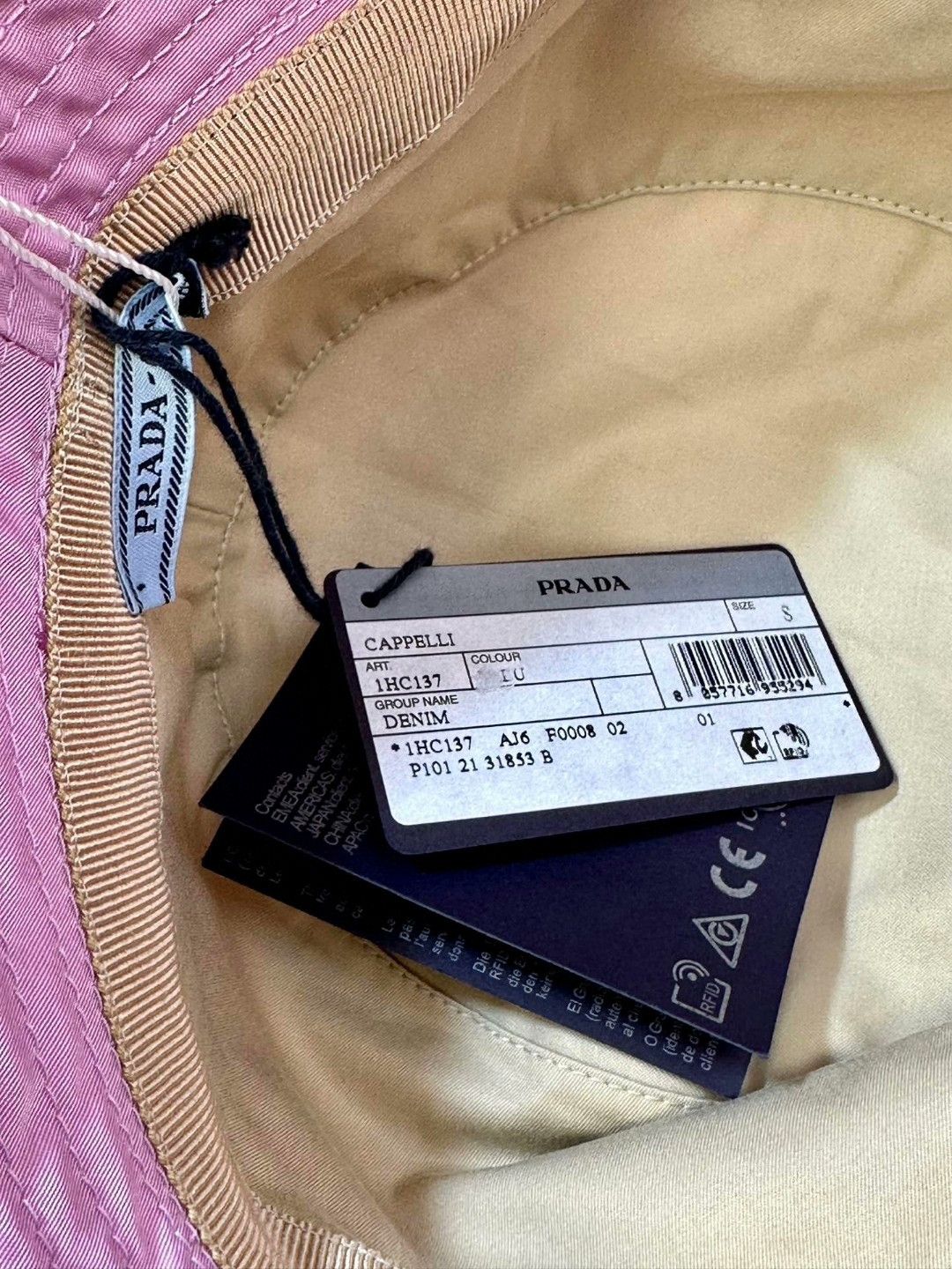Prada Prada Pink Triangle Logo Bucket Hat Size ONE SIZE - 3 Thumbnail