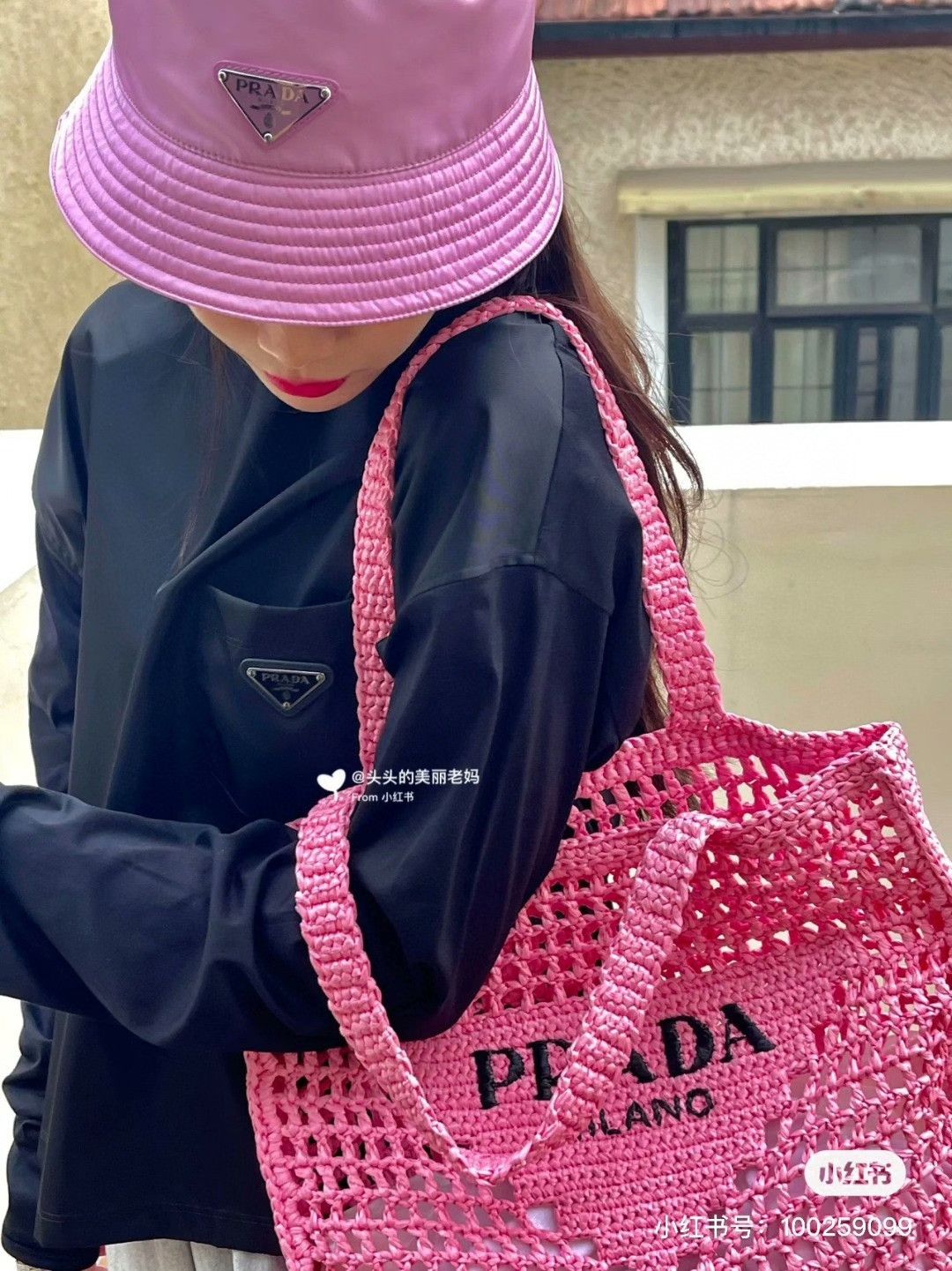 Prada Prada Pink Triangle Logo Bucket Hat Size ONE SIZE - 5 Thumbnail