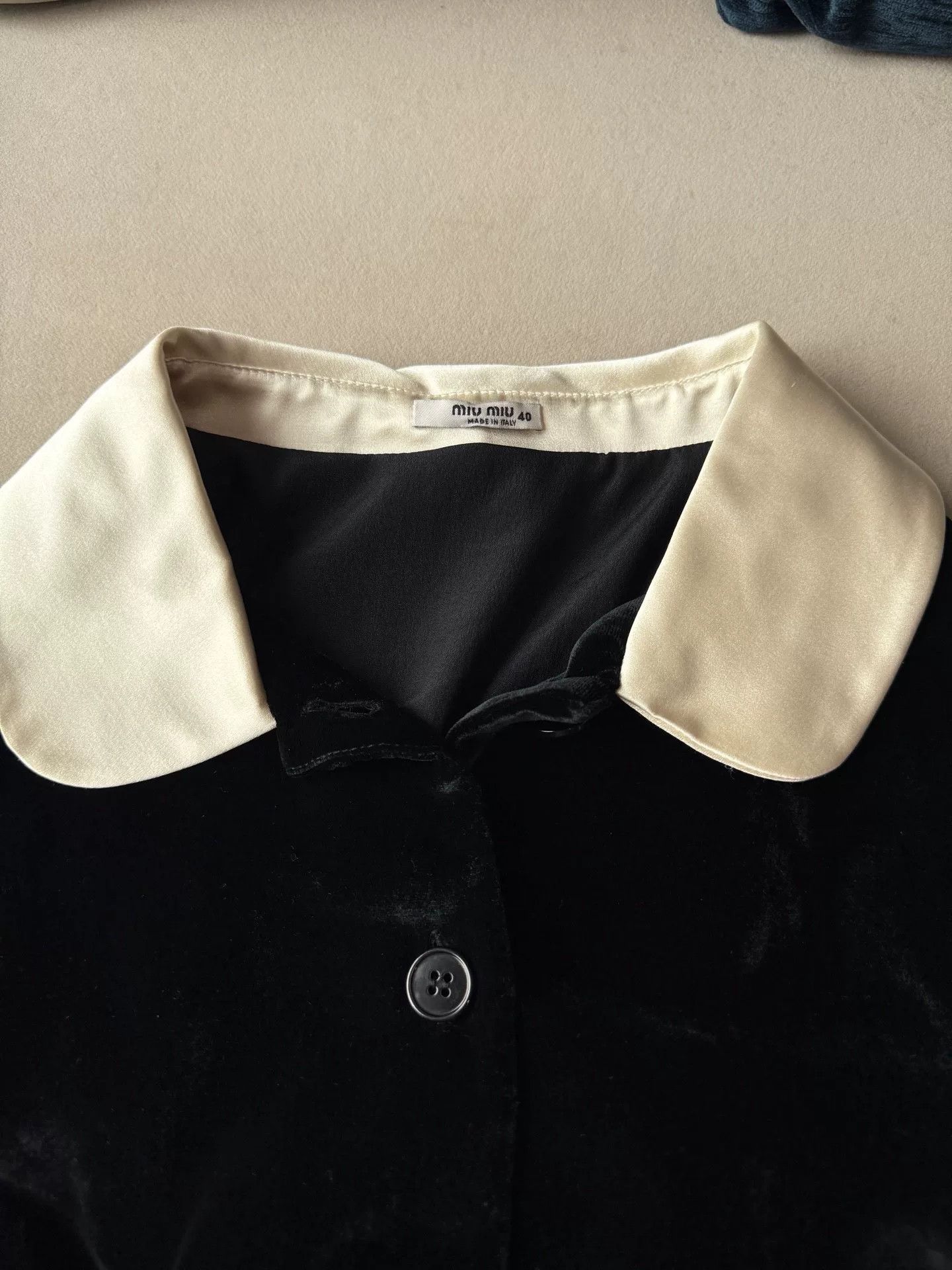 Miu Miu Miu Miu SS22 Contrast Collar Rivet Velvet Dress Size M / US 6-8 / IT 42-44 - 4 Thumbnail