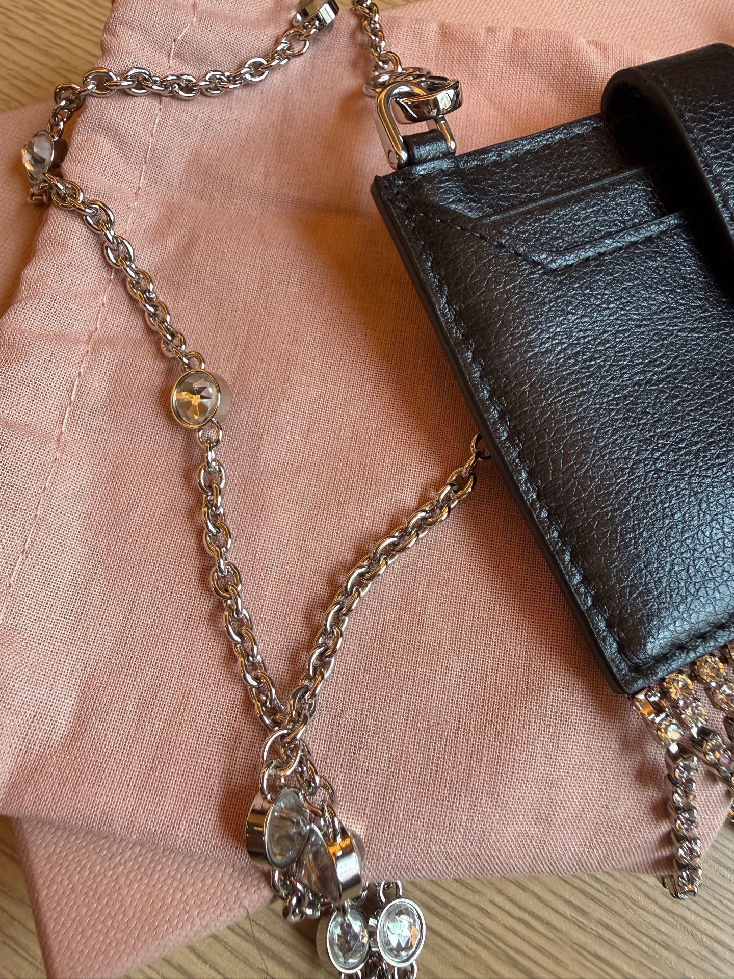 Miu Miu Miumiu Crystal Tassel Chain Crossbody Card Case Size ONE SIZE - 3 Thumbnail
