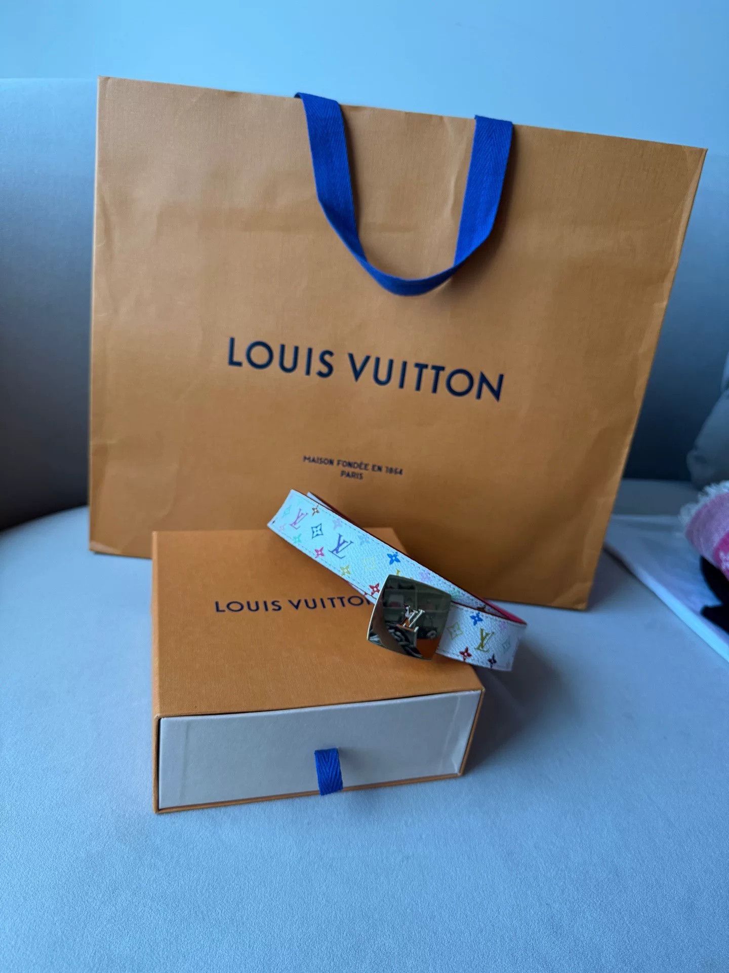 Louis Vuitton LV White Multicolor Pink Limited Belt Size ONE SIZE - 2 Thumbnail