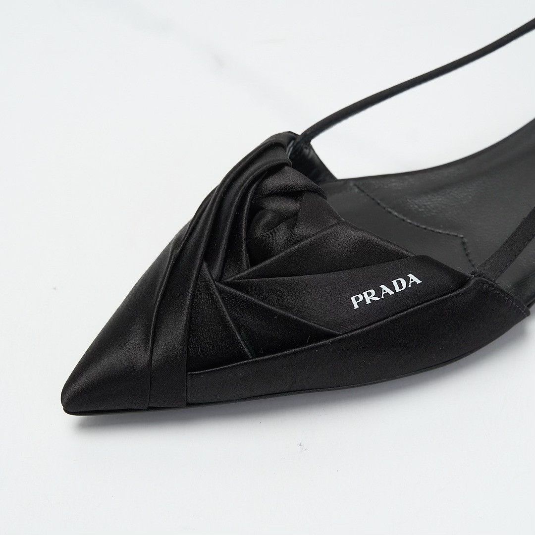 Prada Prada Women's Satin Hollow Floral Flats Size US 6 / IT 36 - 6 Thumbnail