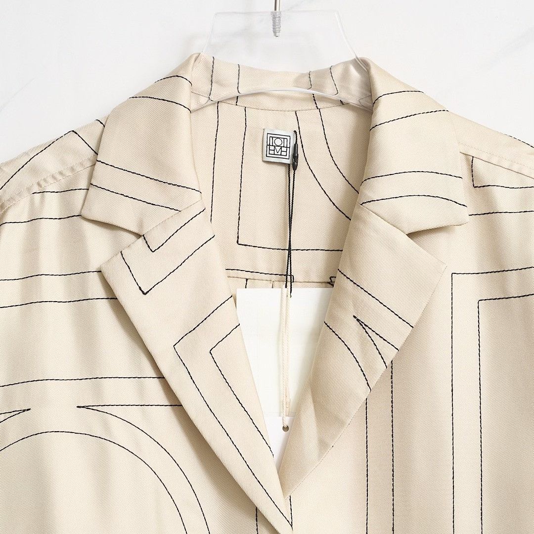 Toteme Toteme Women's Geometric Silk Blouse Size M / US 6-8 / IT 42-44 - 5 Thumbnail