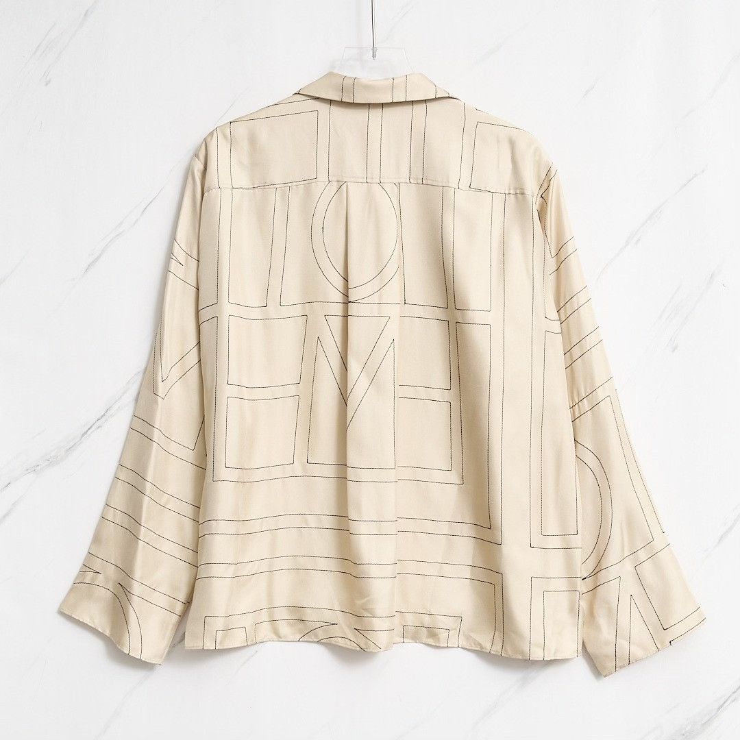 Toteme Toteme Women's Geometric Silk Blouse Size M / US 6-8 / IT 42-44 - 7 Thumbnail
