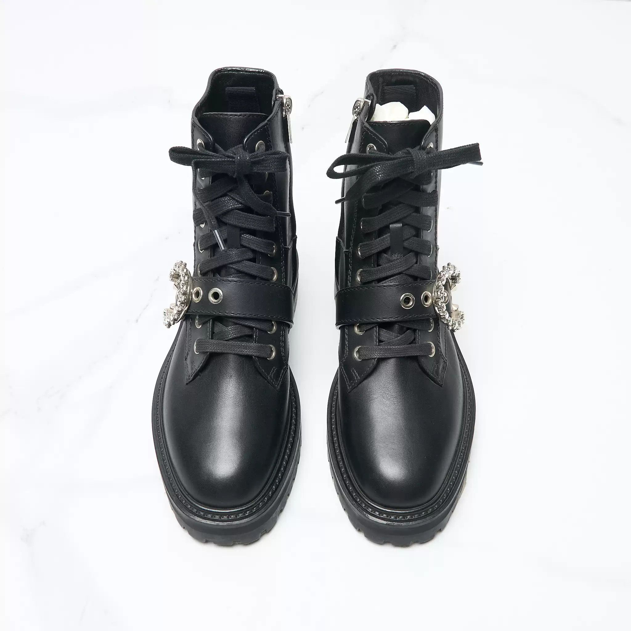 Jimmy Choo Jimmy Choo Women's Diamond Buckle Martin Boots Size US 6 / IT 36 - 3 Thumbnail