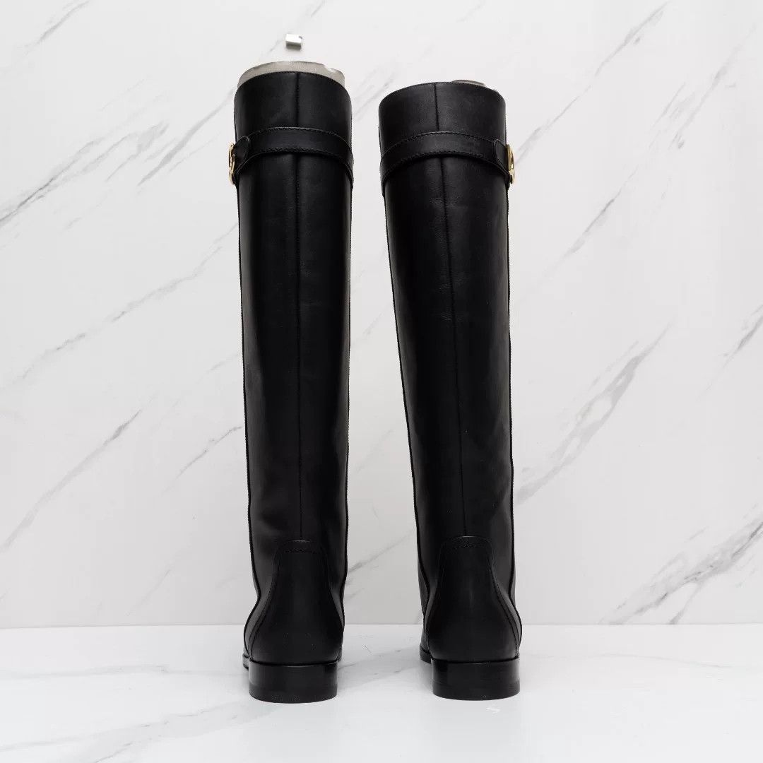 Dolce & Gabbana Dolce&Gabbana Women's Metal Logo Knee-High Boots Size US 6 / IT 36 - 6 Thumbnail