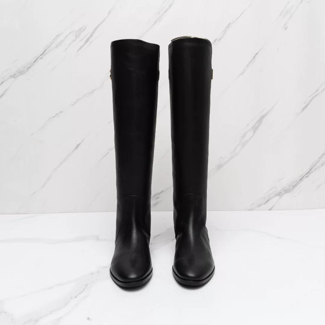 Dolce & Gabbana Dolce&Gabbana Women's Metal Logo Knee-High Boots Size US 6 / IT 36 - 3 Thumbnail