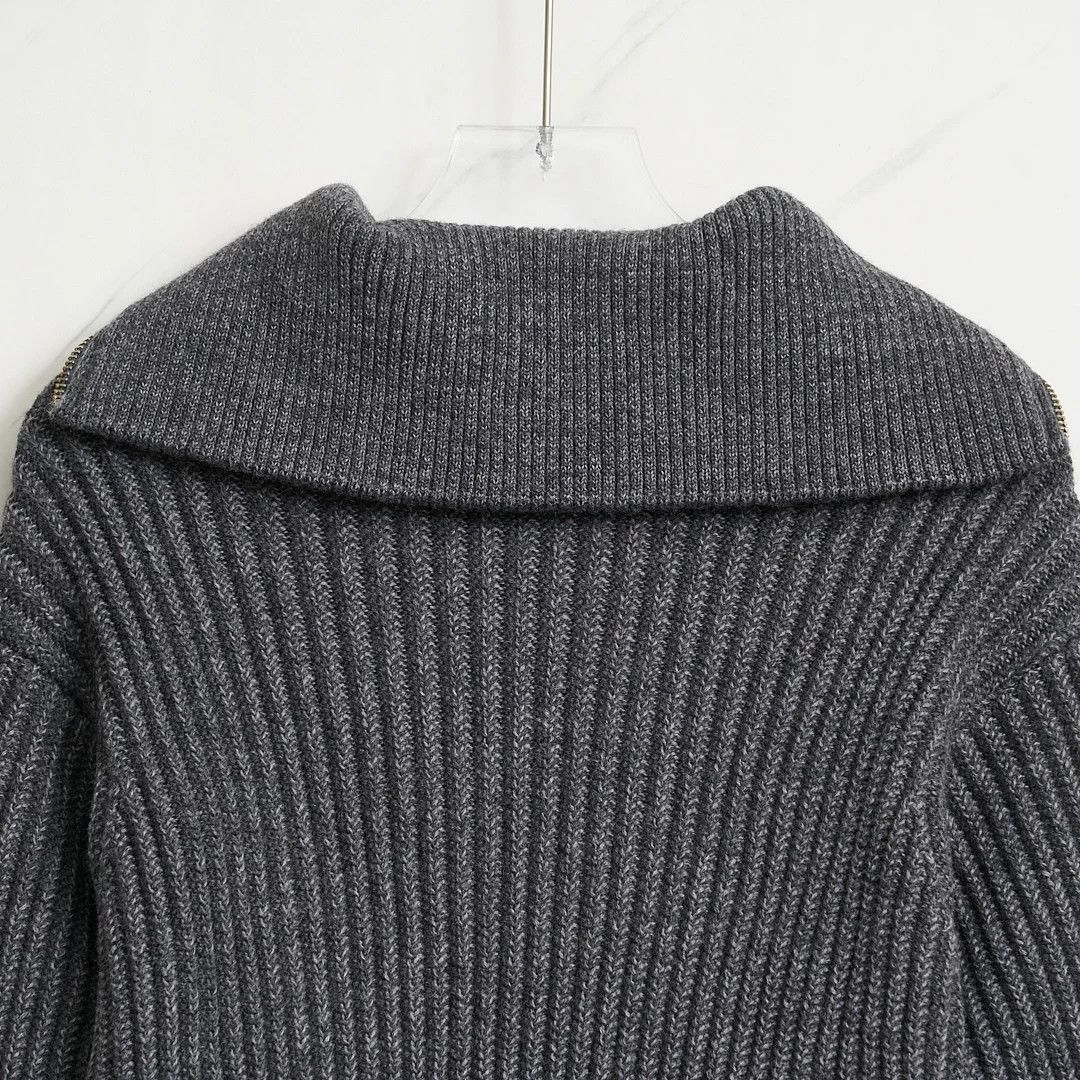 AMI Ami Paris Women's Solid Zip Collar Knit Size M / US 6-8 / IT 42-44 - 5 Thumbnail