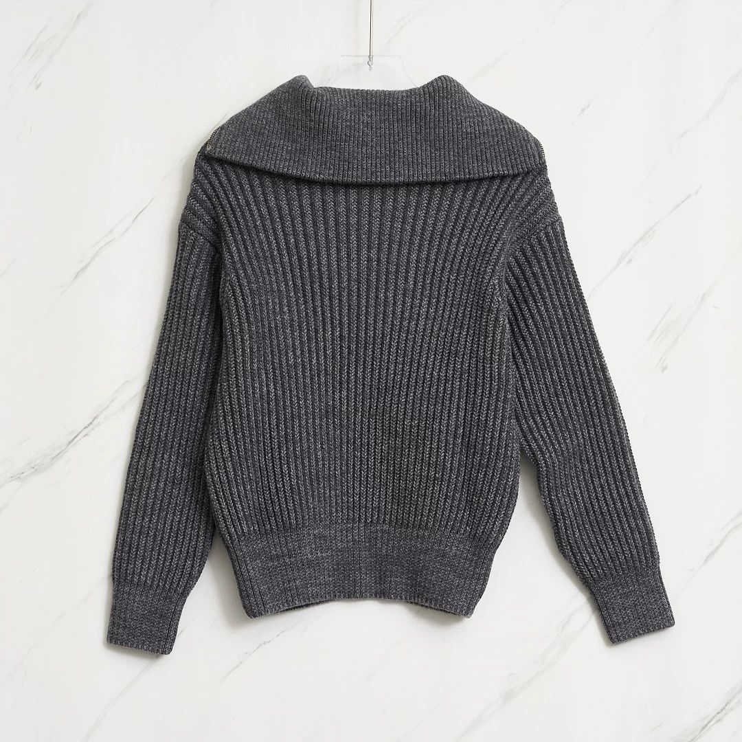 AMI Ami Paris Women's Solid Zip Collar Knit Size M / US 6-8 / IT 42-44 - 4 Thumbnail