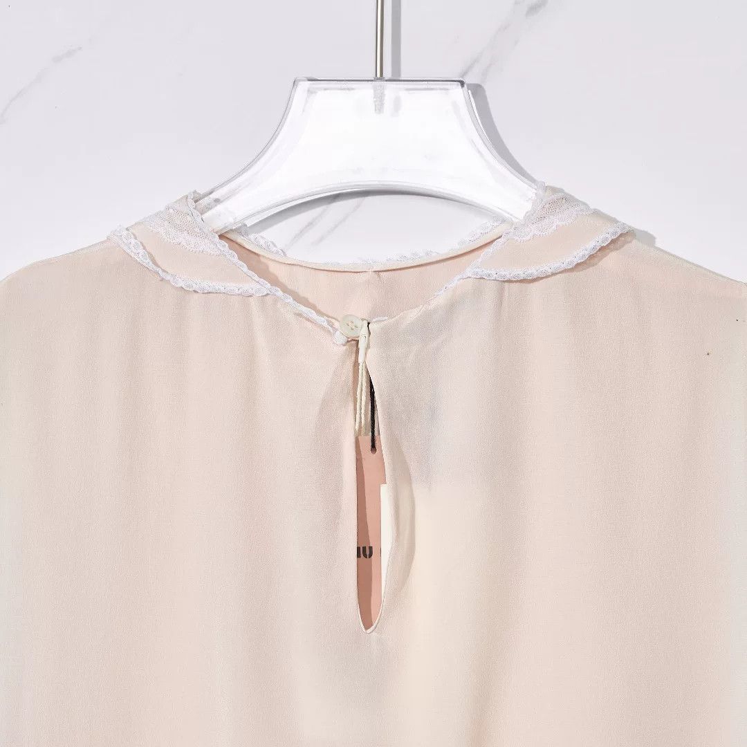 Miu Miu Miu Miu Women's Ruffled Collar Silk Blouse Size M / US 6-8 / IT 42-44 - 5 Thumbnail