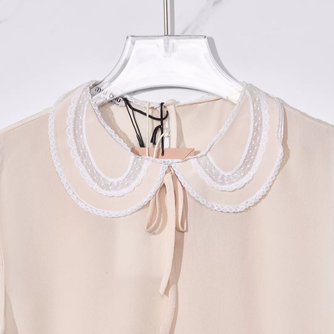 Miu Miu Miu Miu Women's Ruffled Collar Silk Blouse Size M / US 6-8 / IT 42-44 - 2 Thumbnail