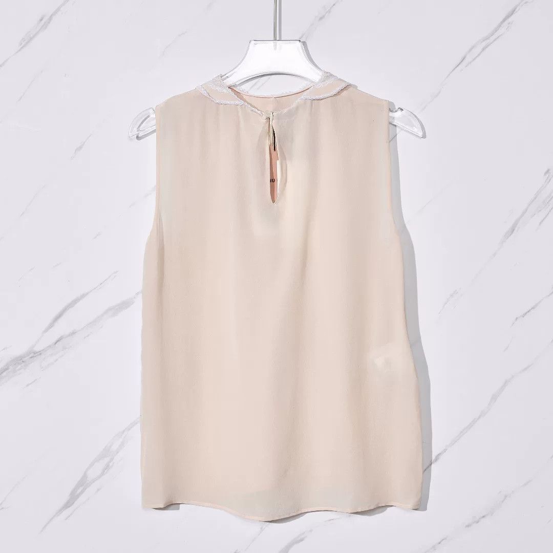Miu Miu Miu Miu Women's Ruffled Collar Silk Blouse Size M / US 6-8 / IT 42-44 - 4 Thumbnail