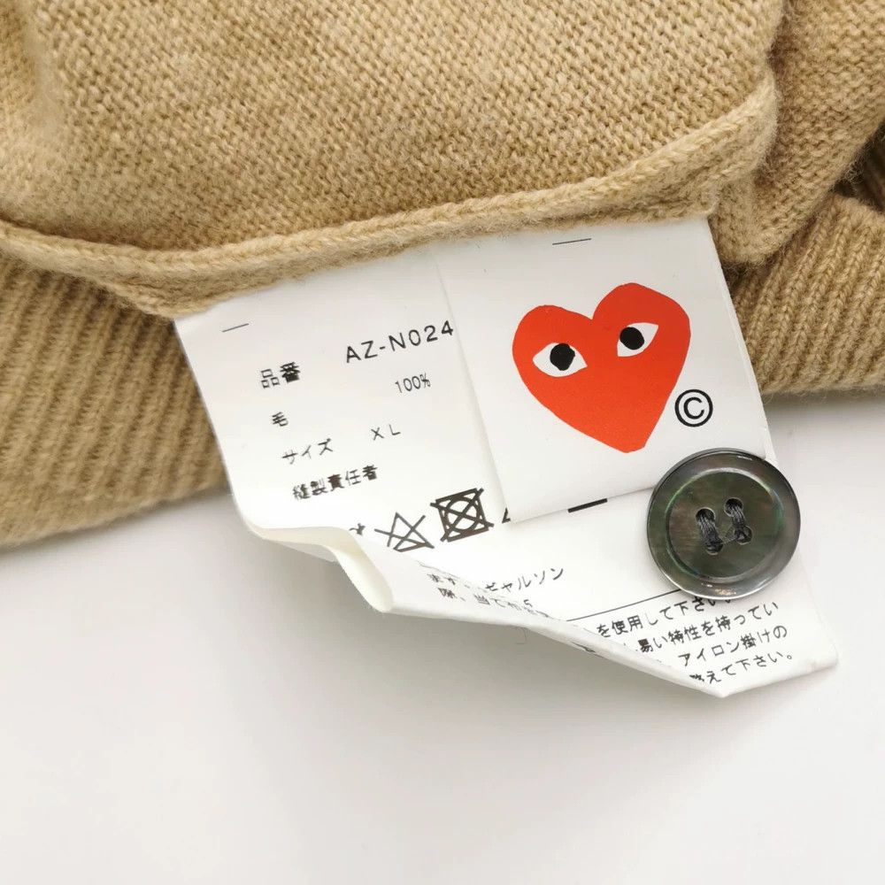 Comme des Garcons Comme Des Garçons Play Wool V-Neck Sweater XL Size US XL / EU 56 / 4 - 4 Thumbnail