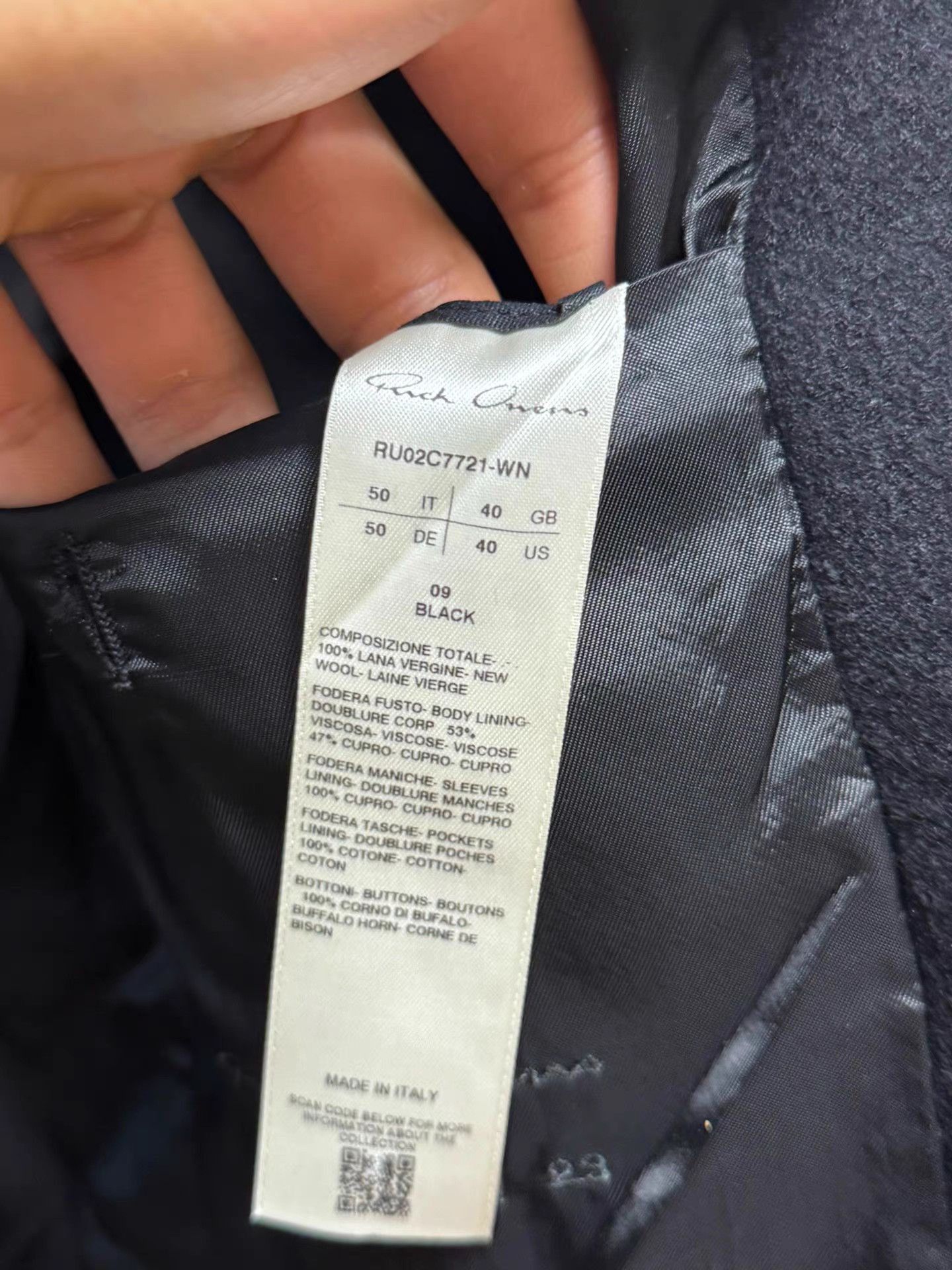 Rick Owens Black Short Fitted Blazer with Lapel Collar Size US M / EU 48-50 / 2 - 2 Thumbnail