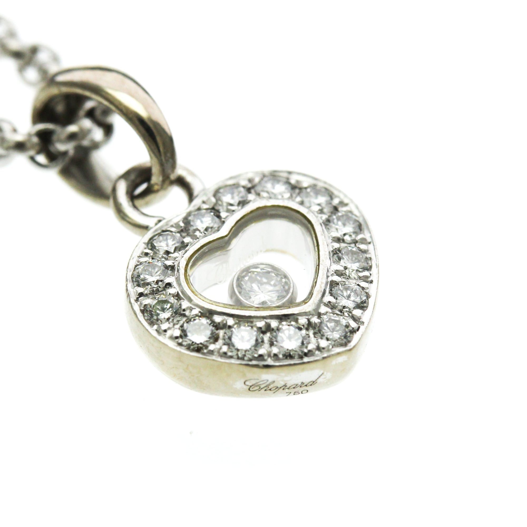 Chopard Chopard Happy Diamonds Heart Diamond Necklace 79/1084 White Gold (18K) Diamond Men,Women Fashion Pendant Necklace (Silver) Size ONE SIZE - 7 Thumbnail