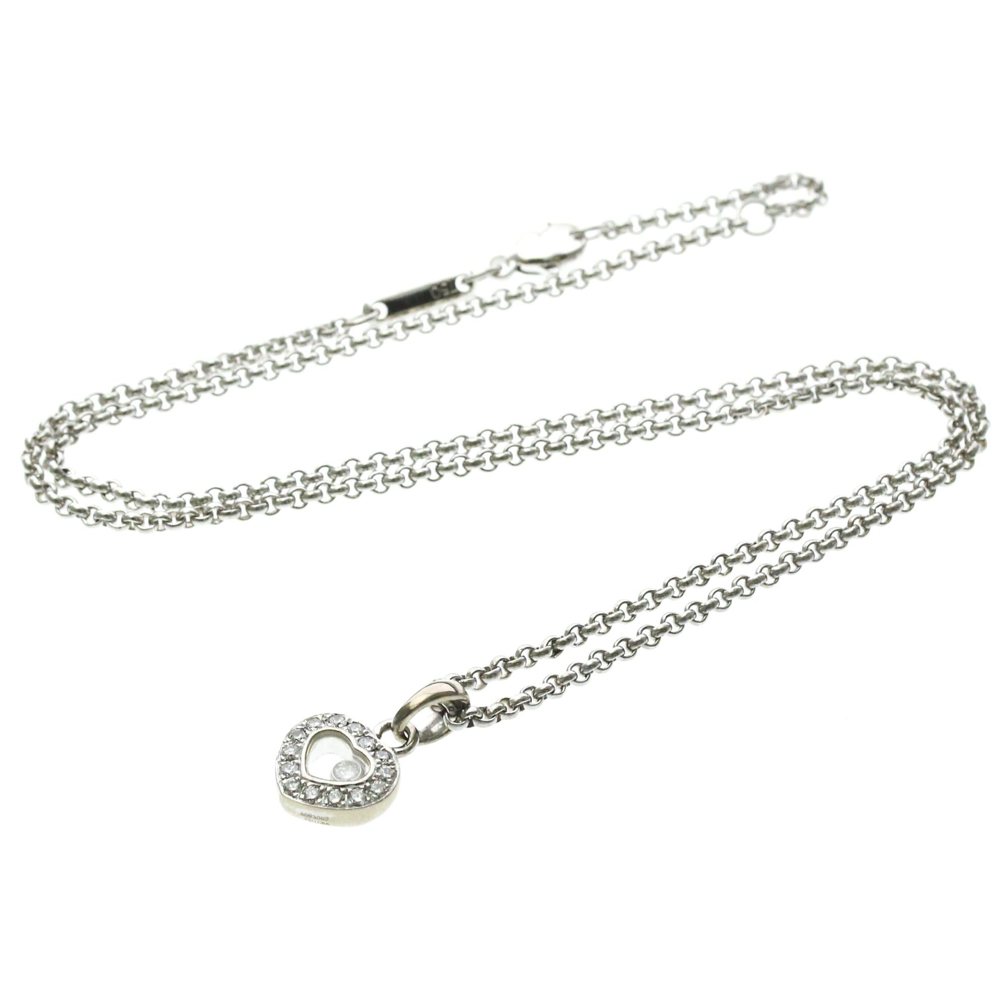 Chopard Chopard Happy Diamonds Heart Diamond Necklace 79/1084 White Gold (18K) Diamond Men,Women Fashion Pendant Necklace (Silver) Size ONE SIZE - 14 Thumbnail