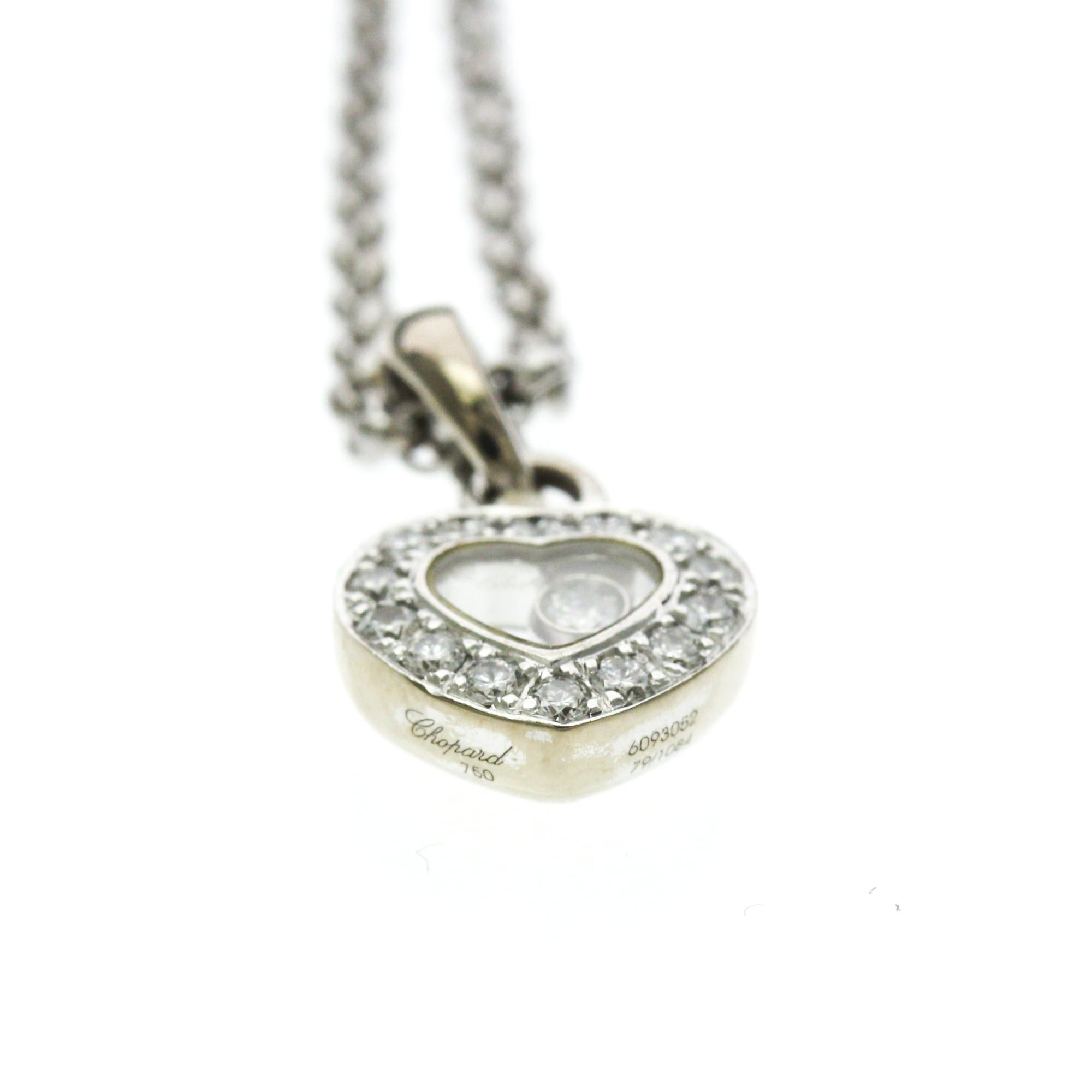 Chopard Chopard Happy Diamonds Heart Diamond Necklace 79/1084 White Gold (18K) Diamond Men,Women Fashion Pendant Necklace (Silver) Size ONE SIZE - 4 Thumbnail