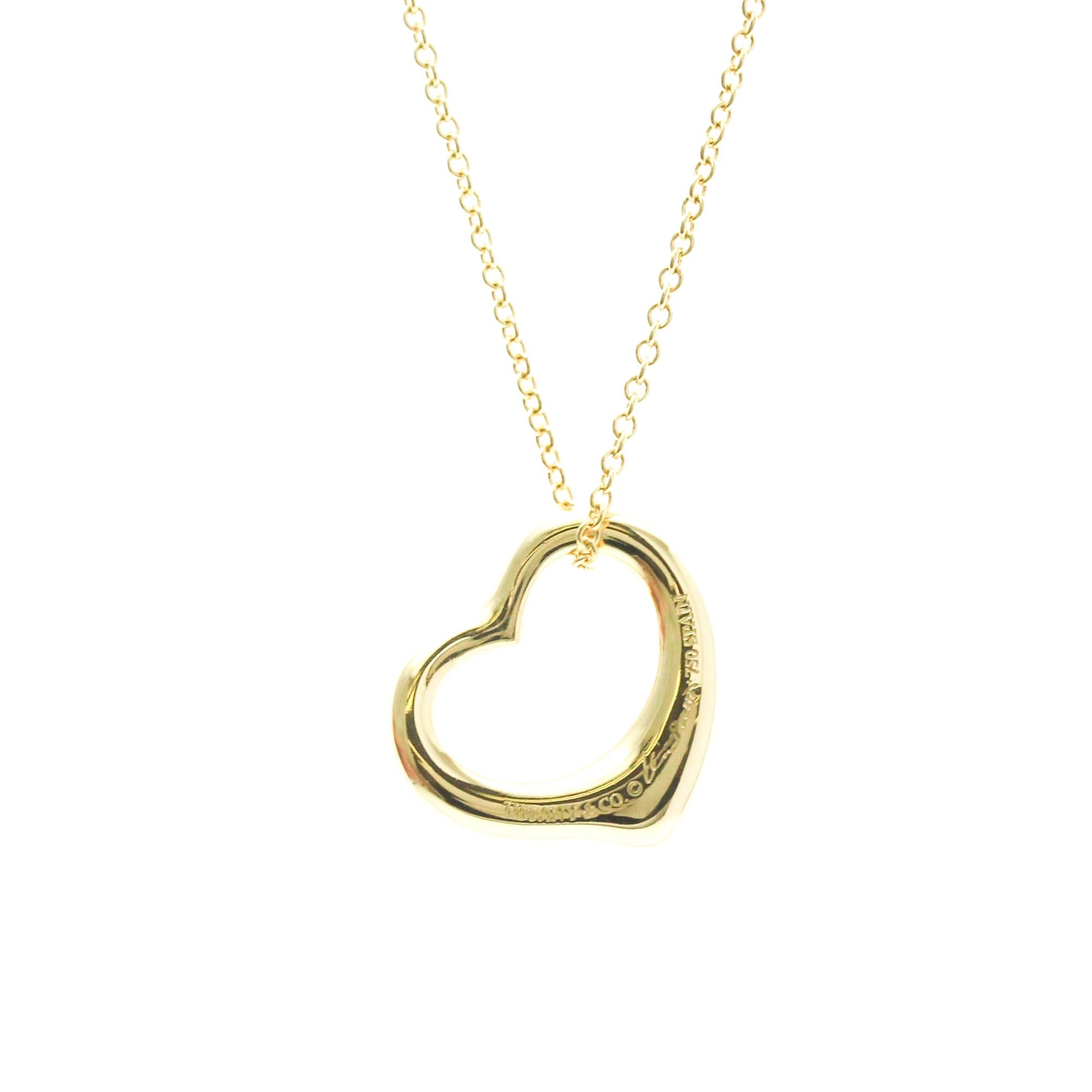 Tiffany & Co. Tiffany Open Heart Yellow Gold (18K) No Stone Men,Women Fashion Pendant Necklace (Gold) Size ONE SIZE - 2 Thumbnail