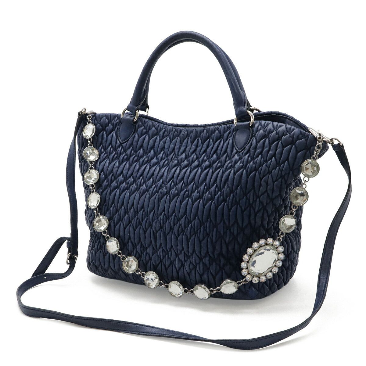 Miu Miu Miu Miu Miu Miu Matelasse Nappa Crystal 2way Bag Leather Shoulder Bag DUTY FREE for USA Size ONE SIZE - 2 Thumbnail