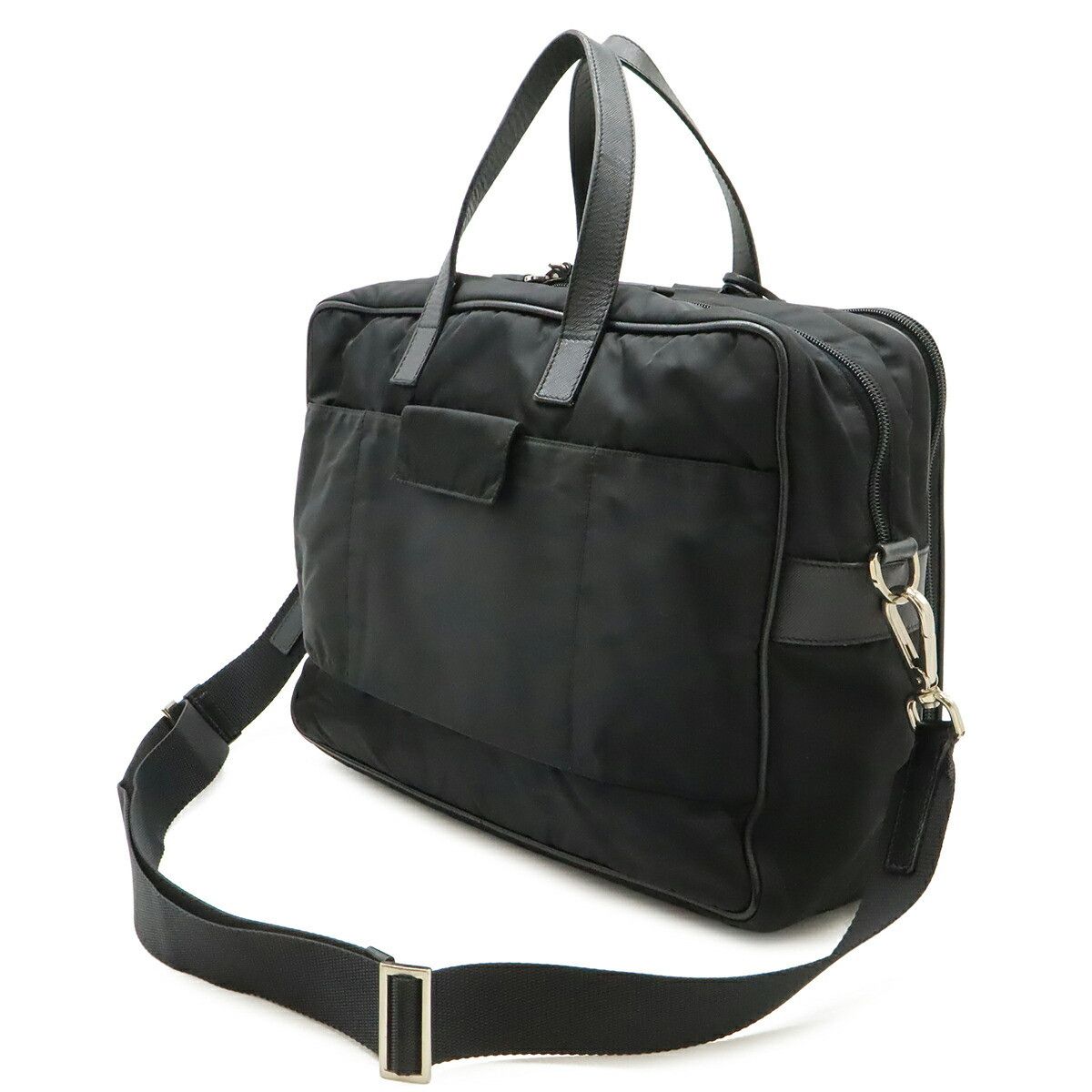 Prada Prada Prada Nylon Business Briefcase Leather Business Bag 2VE407 DUTY FREE for USA Size ONE SIZE - 2 Thumbnail