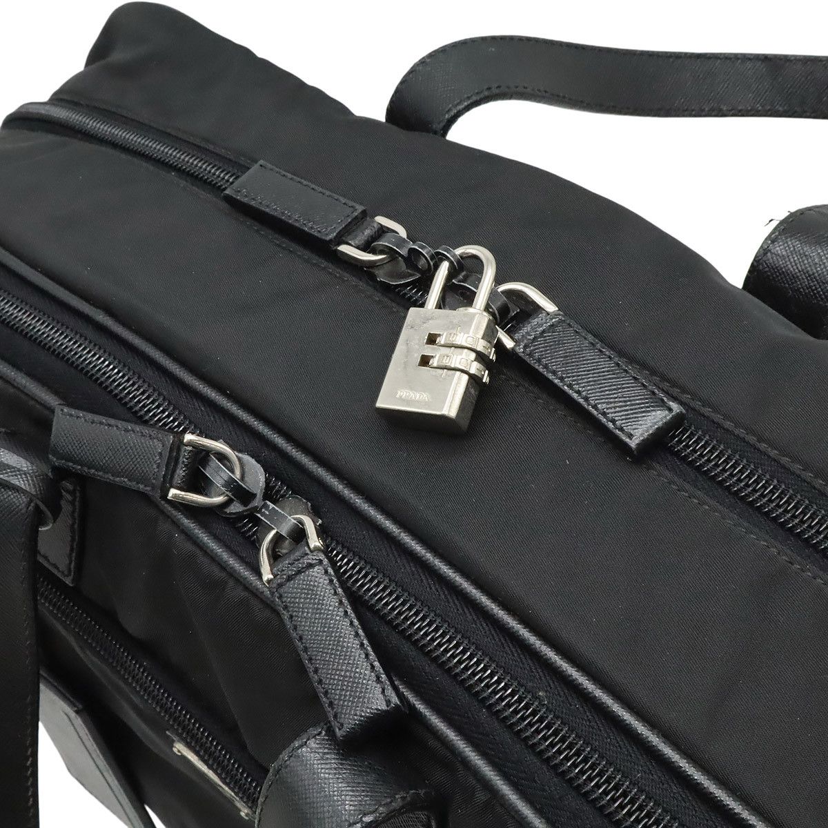 Prada Prada Prada Nylon Business Briefcase Leather Business Bag 2VE407 DUTY FREE for USA Size ONE SIZE - 5 Thumbnail