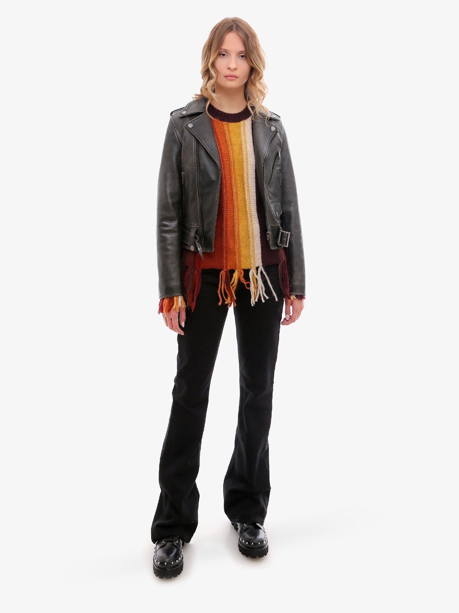 Golden Goose Slim Fit Destiny Lived-In Effect Leather Biker Size S / US 4 / IT 40 - 2 Thumbnail