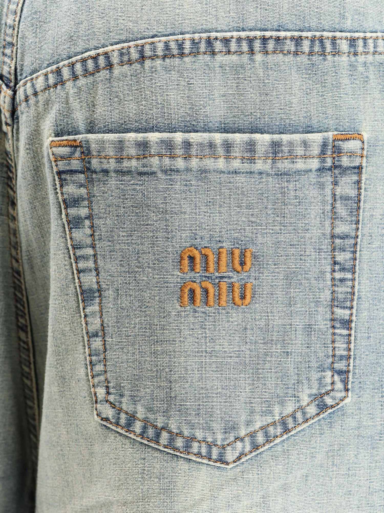 Miu Miu Cotton Jeans With Logo Lettering Embroidery Size 26" / US 2 / IT 38 - 3 Thumbnail