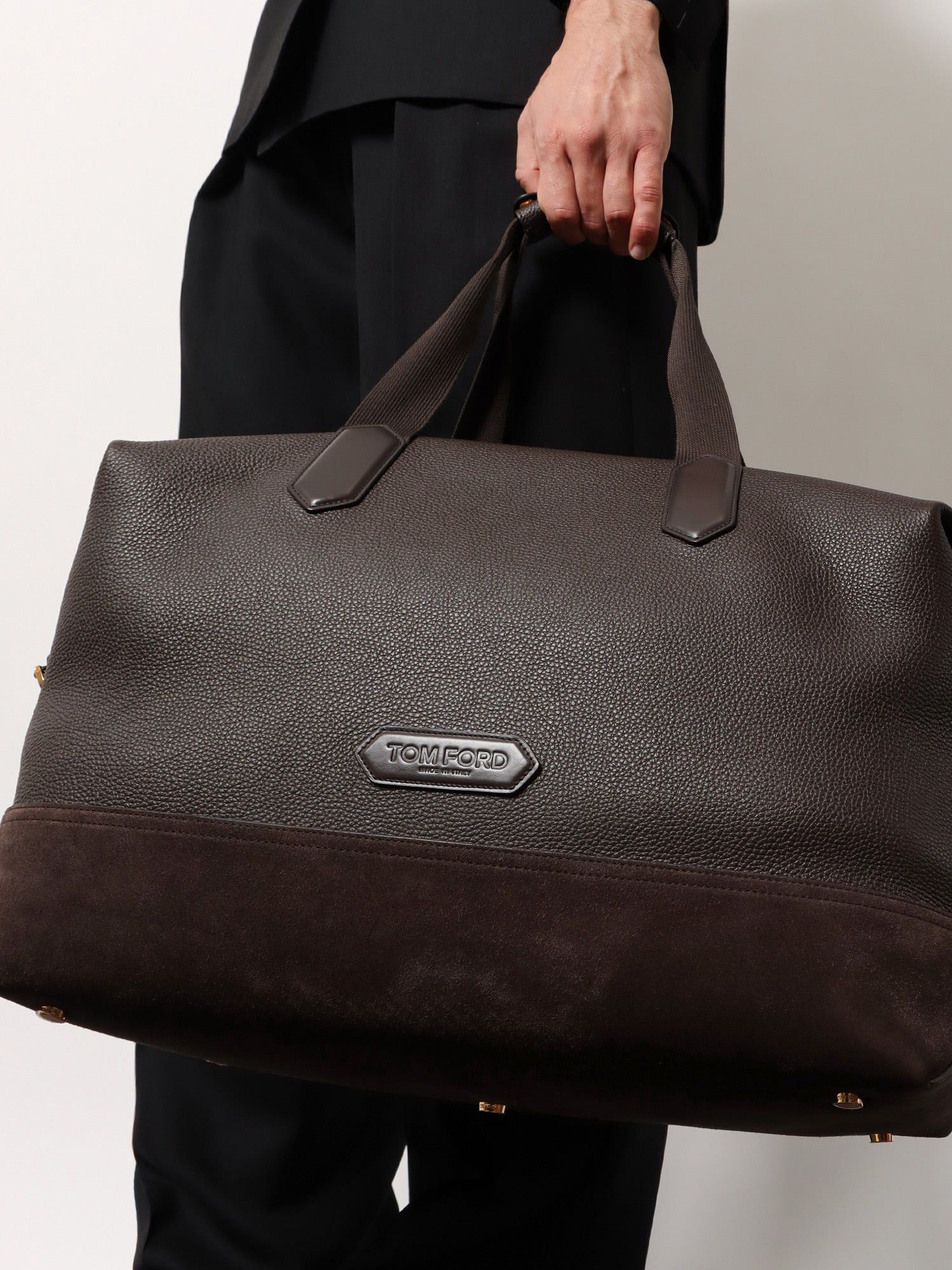 Tom Ford Leather Travel Bag With Suede Inserts Size ONE SIZE - 5 Thumbnail