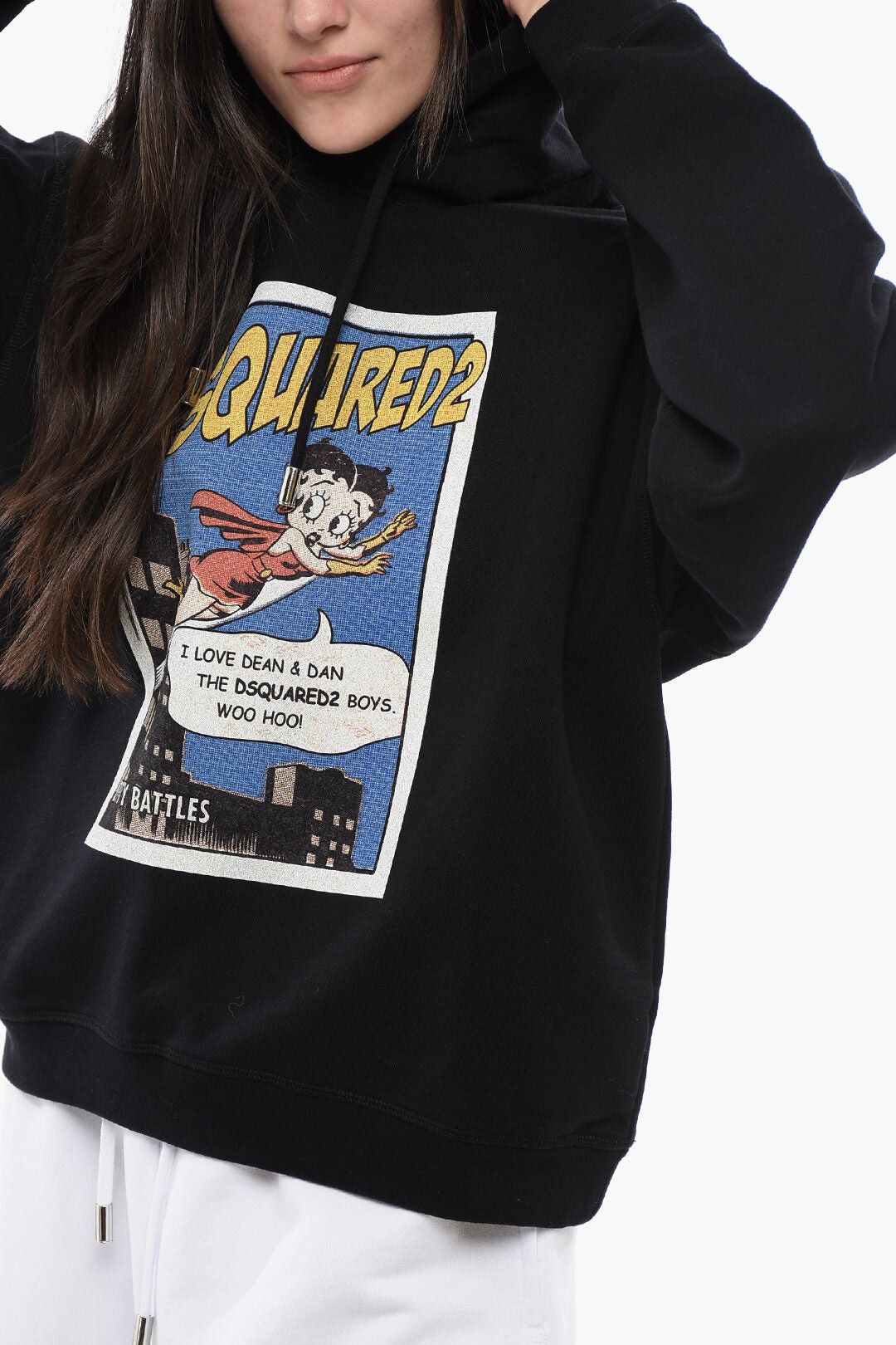 Dsquared2 Brushed Cotton Oversized Hoodie BETTY BATTLES Size M / US 6-8 / IT 42-44 - 3 Thumbnail
