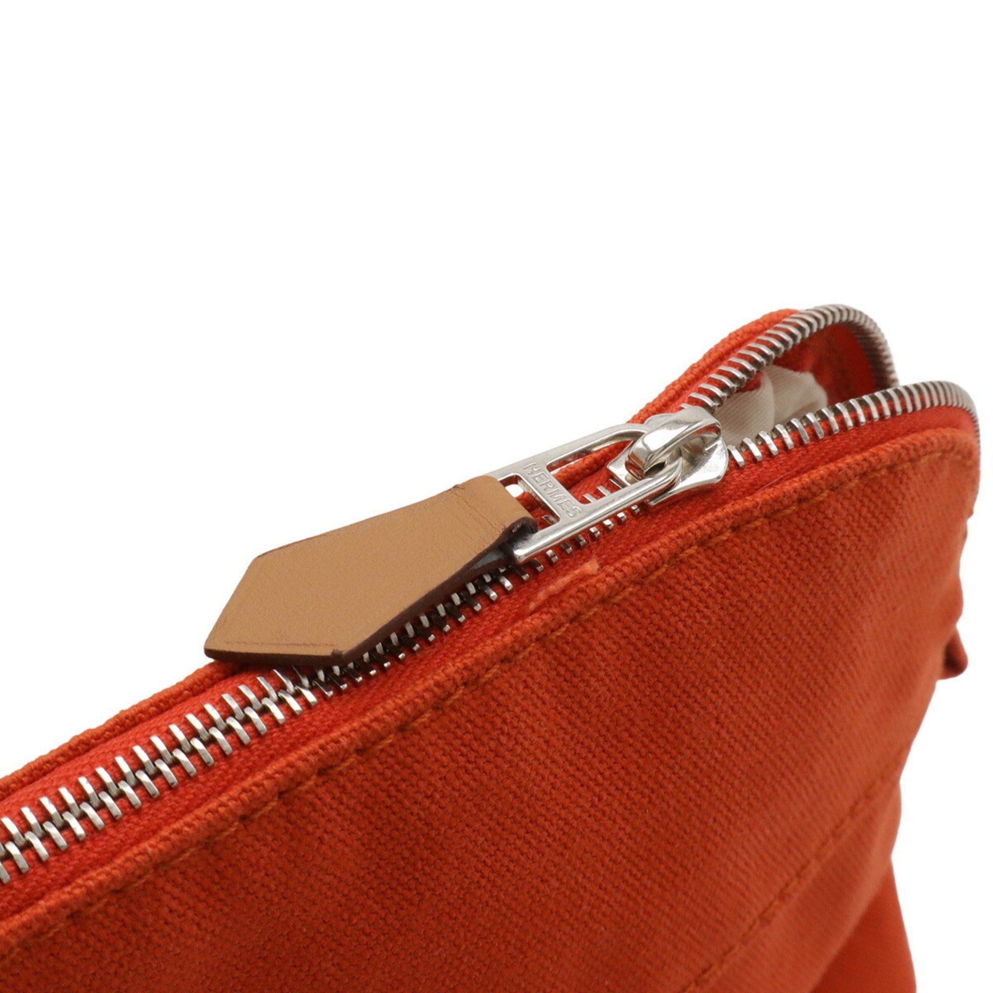Hermes HERMES Bolide Pouch 20 Handbag Multi-purpose Canvas Leather Red Orange Size ONE SIZE - 5 Thumbnail