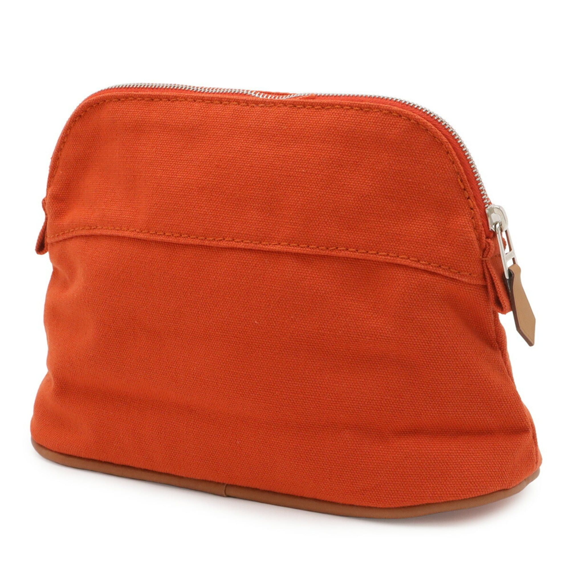 Hermes HERMES Bolide Pouch 20 Handbag Multi-purpose Canvas Leather Red Orange Size ONE SIZE - 3 Thumbnail
