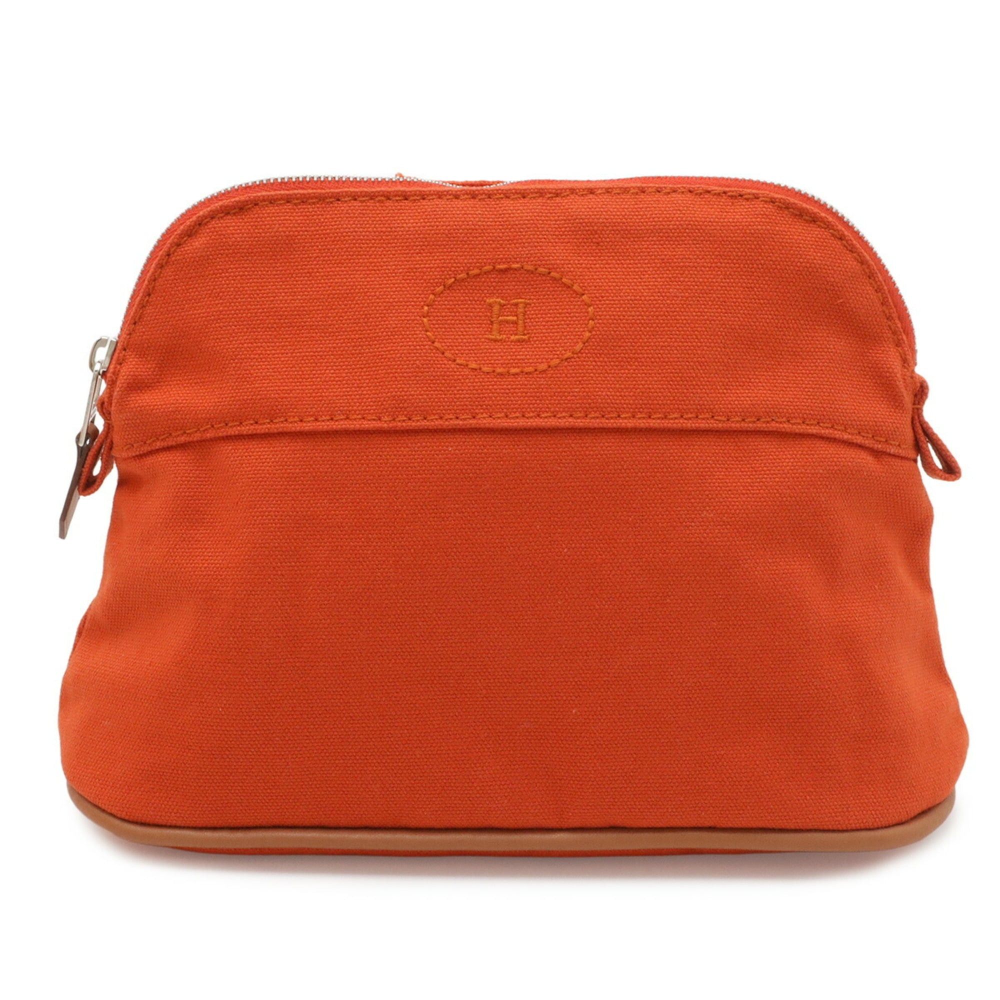 Hermes HERMES Bolide Pouch 20 Handbag Multi-purpose Canvas Leather Red Orange Size ONE SIZE - 2 Thumbnail