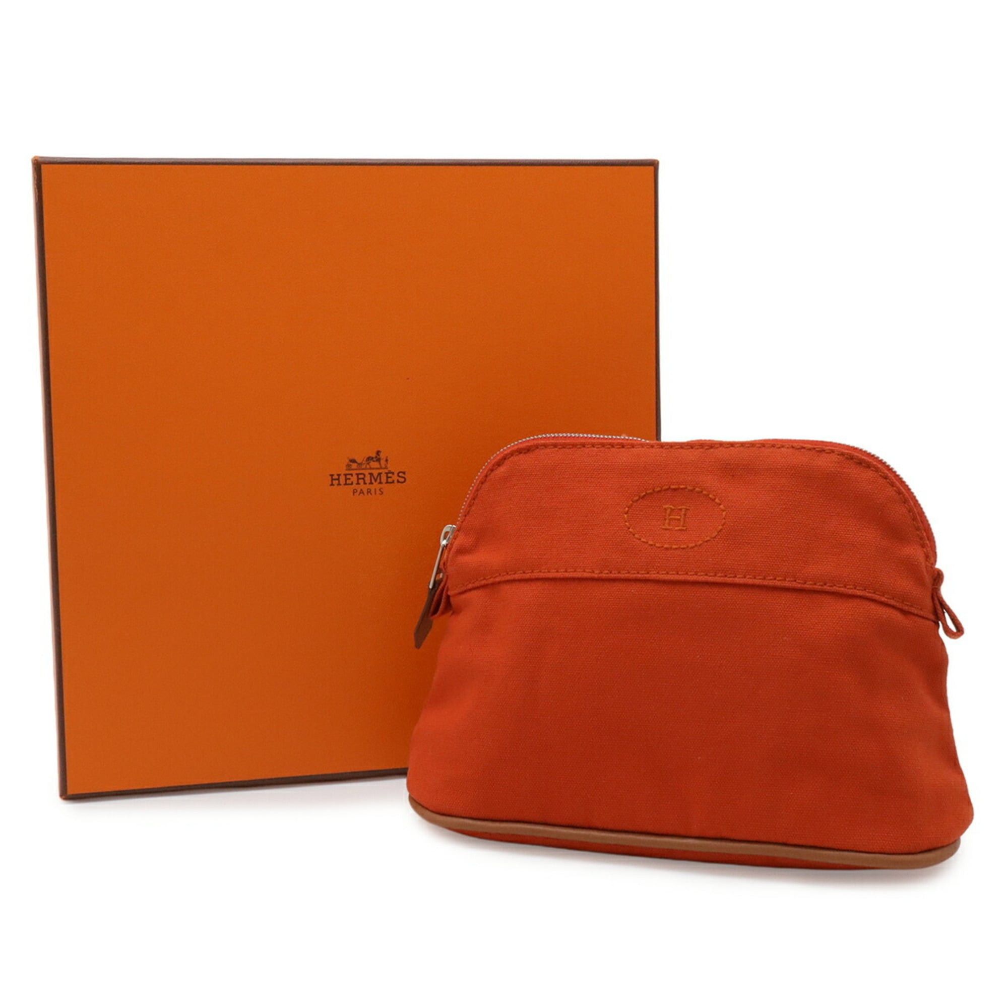 Hermes HERMES Bolide Pouch 20 Handbag Multi-purpose Canvas Leather Red Orange Size ONE SIZE - 7 Thumbnail