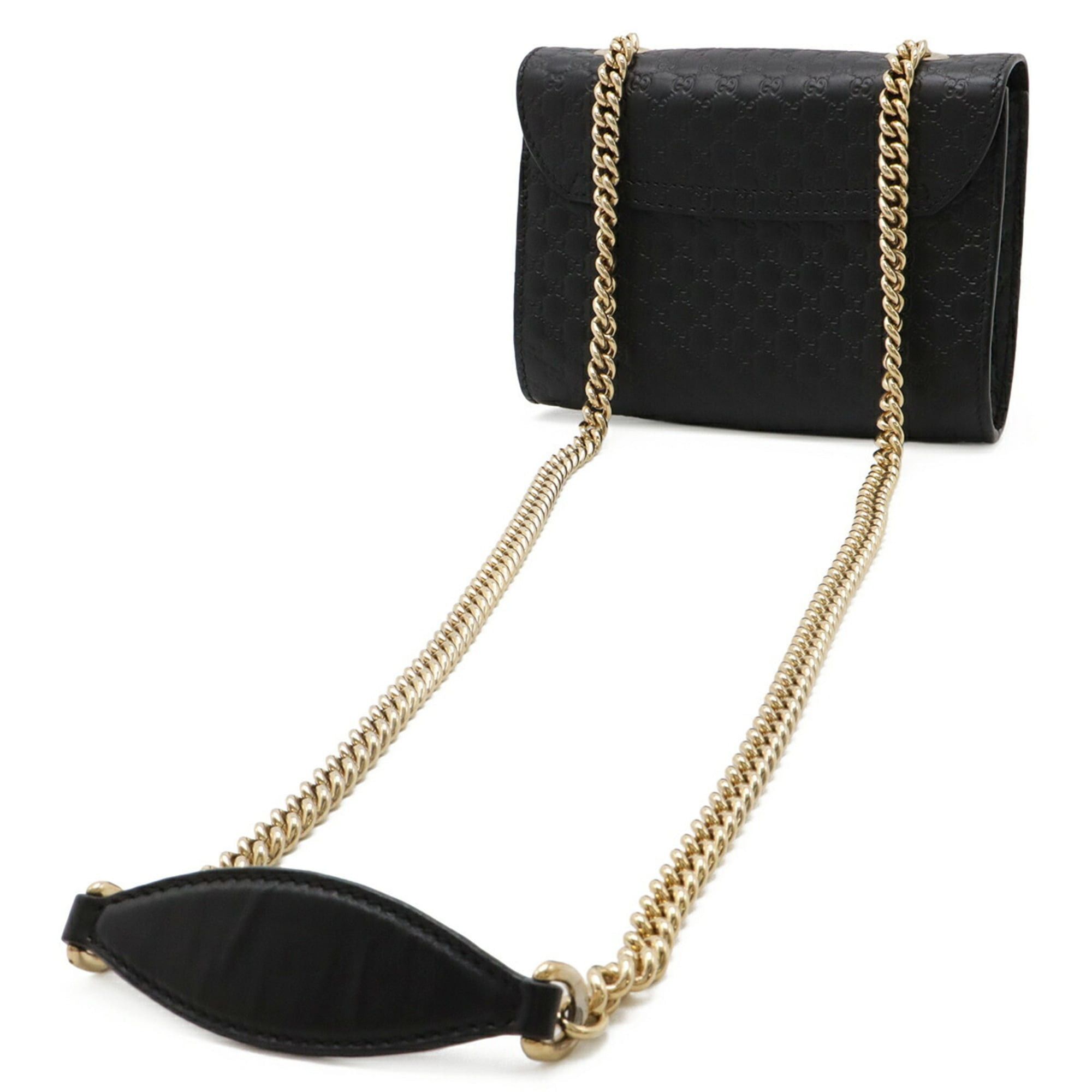 Gucci GUCCI Microguccissima Emily Horsebit Chain Bag Shoulder Tassel Leather Black 449635 Size ONE SIZE - 3 Thumbnail