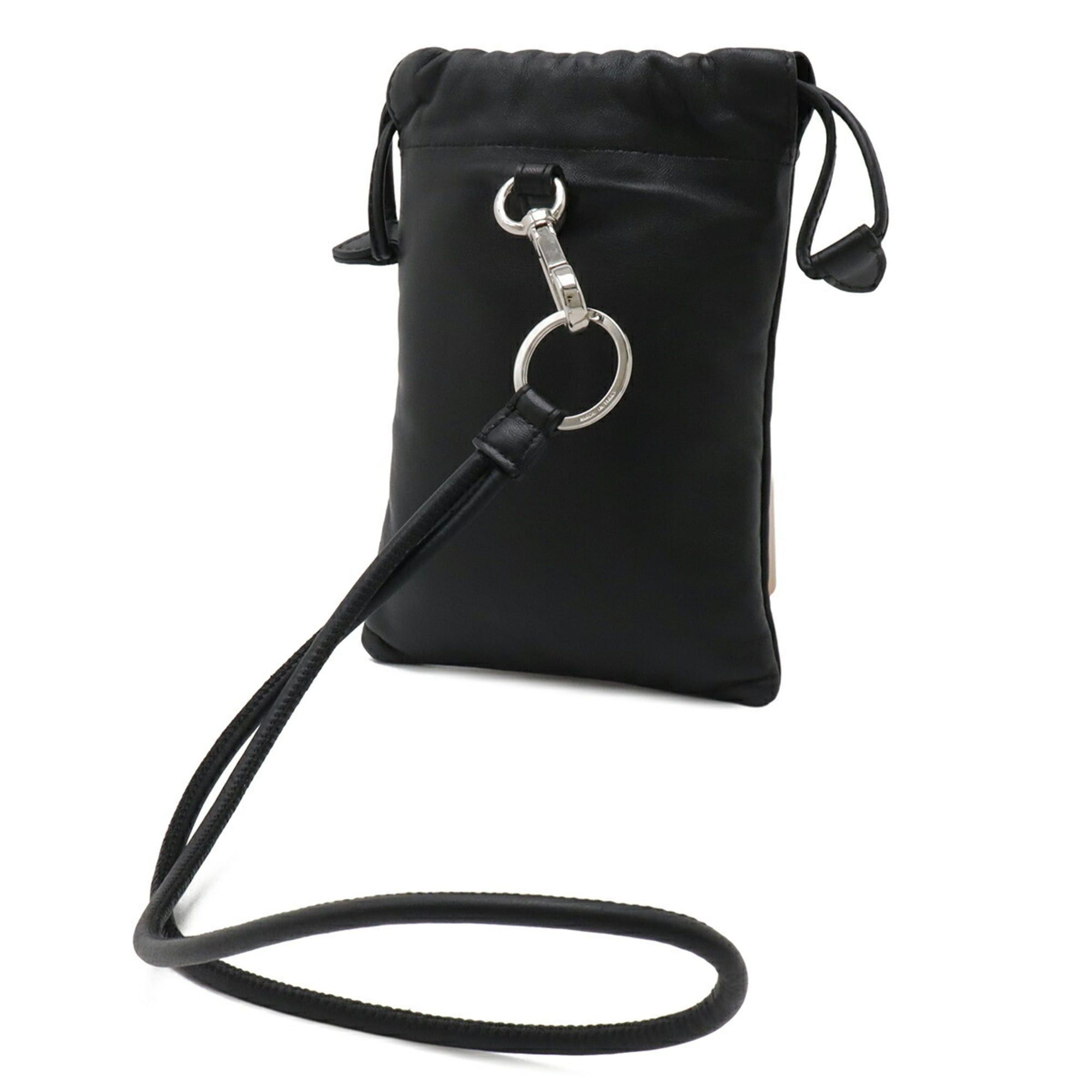 Fendi FENDI Print Phone Pouch/Phone Holder/Smartphone Pouch, Leather, Black/Yellow, 7AR898 Size ONE SIZE - 3 Thumbnail
