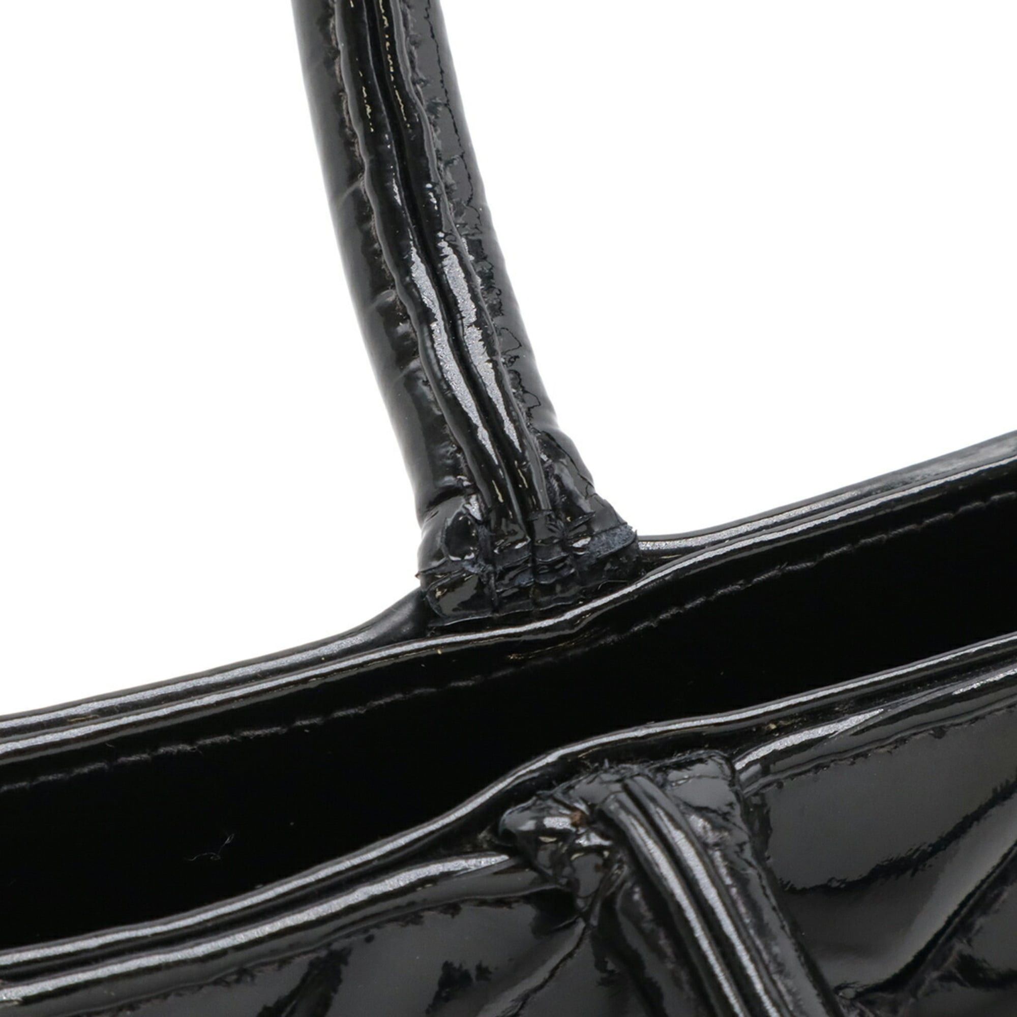 Chanel CHANEL Matelassé Coco Mark Reissue Tote Bag Shoulder Enamel Leather Black A01804 Size ONE SIZE - 7 Thumbnail
